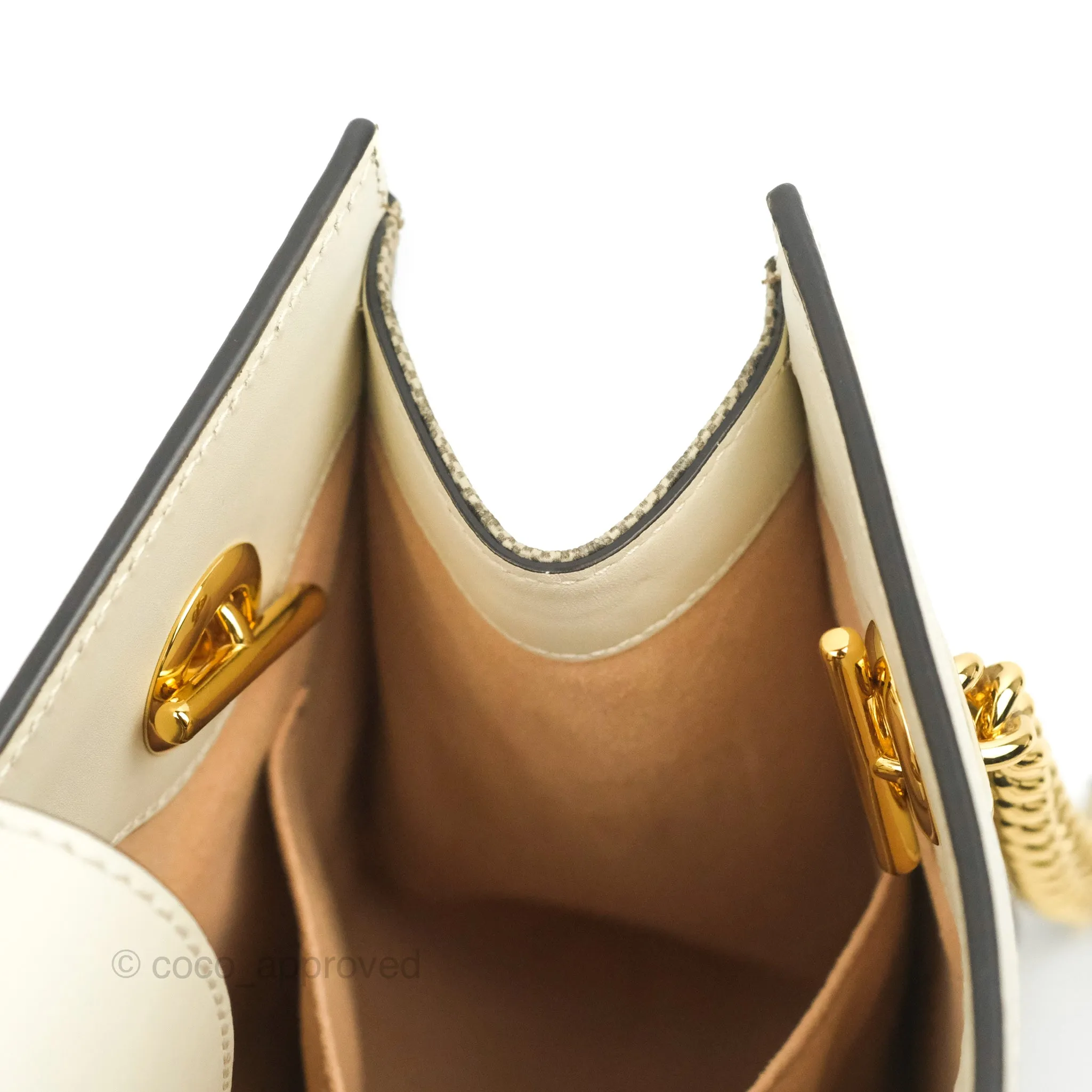 Gucci Small Padlock Shoulder Bag GG Supreme Canvas White