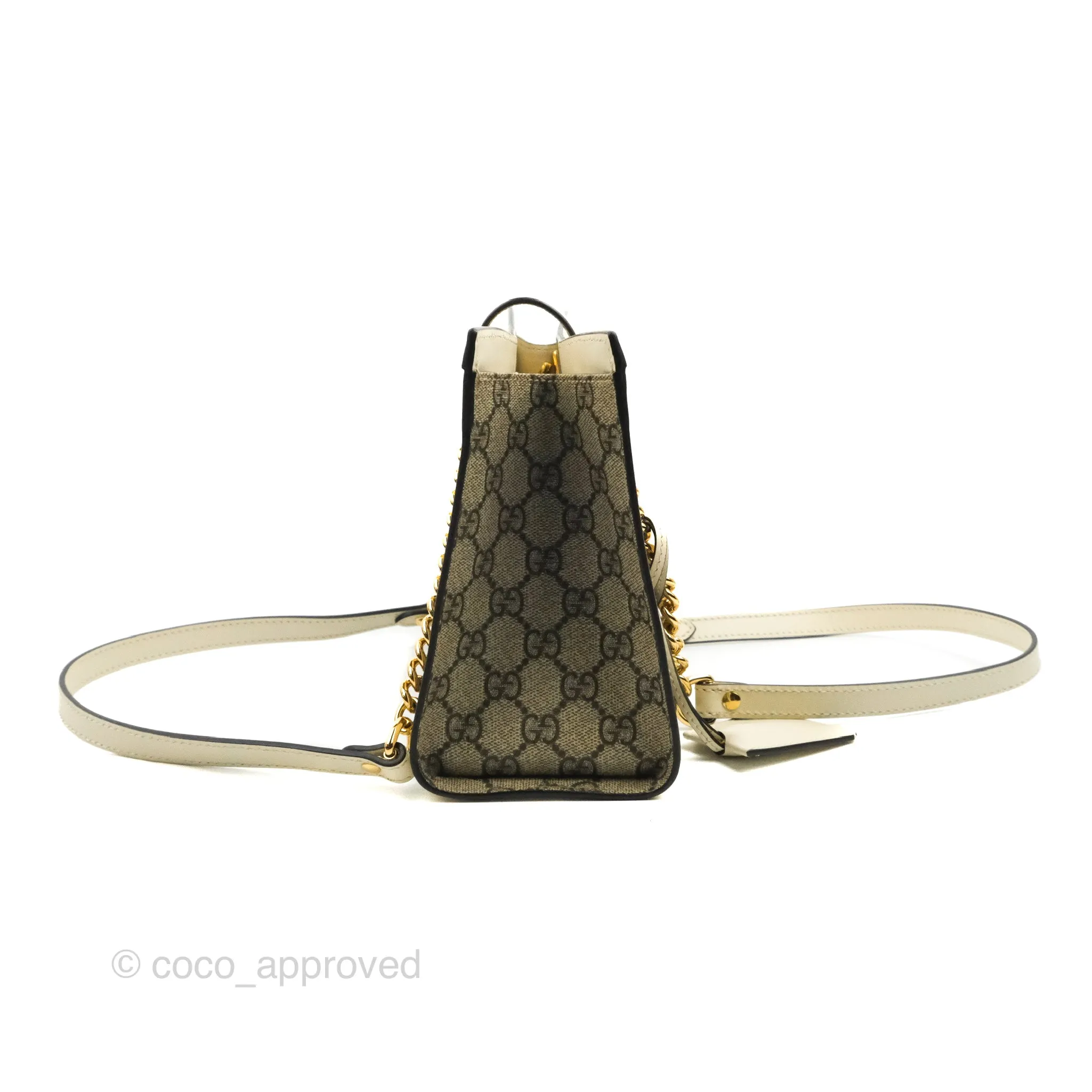 Gucci Small Padlock Shoulder Bag GG Supreme Canvas White
