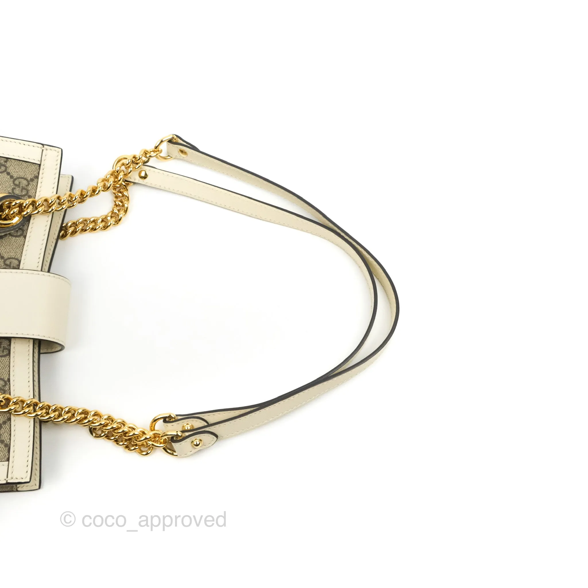 Gucci Small Padlock Shoulder Bag GG Supreme Canvas White