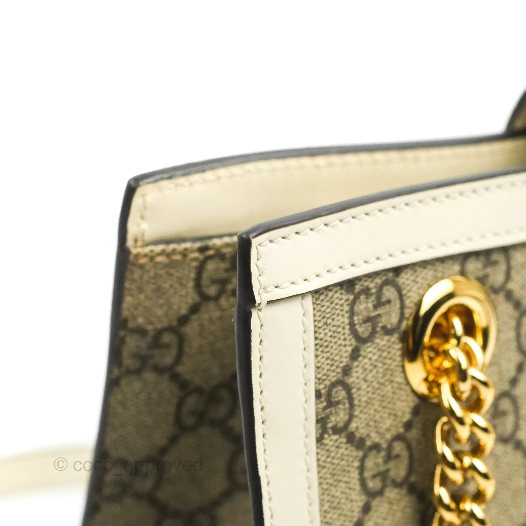 Gucci Small Padlock Shoulder Bag GG Supreme Canvas White