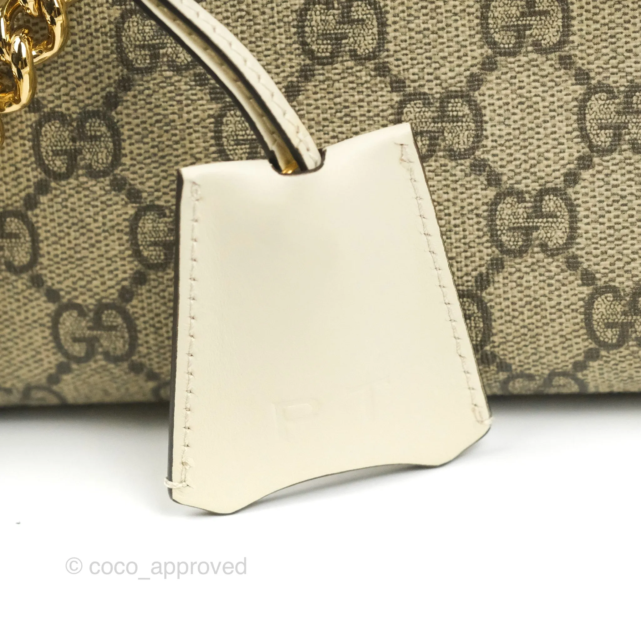 Gucci Small Padlock Shoulder Bag GG Supreme Canvas White
