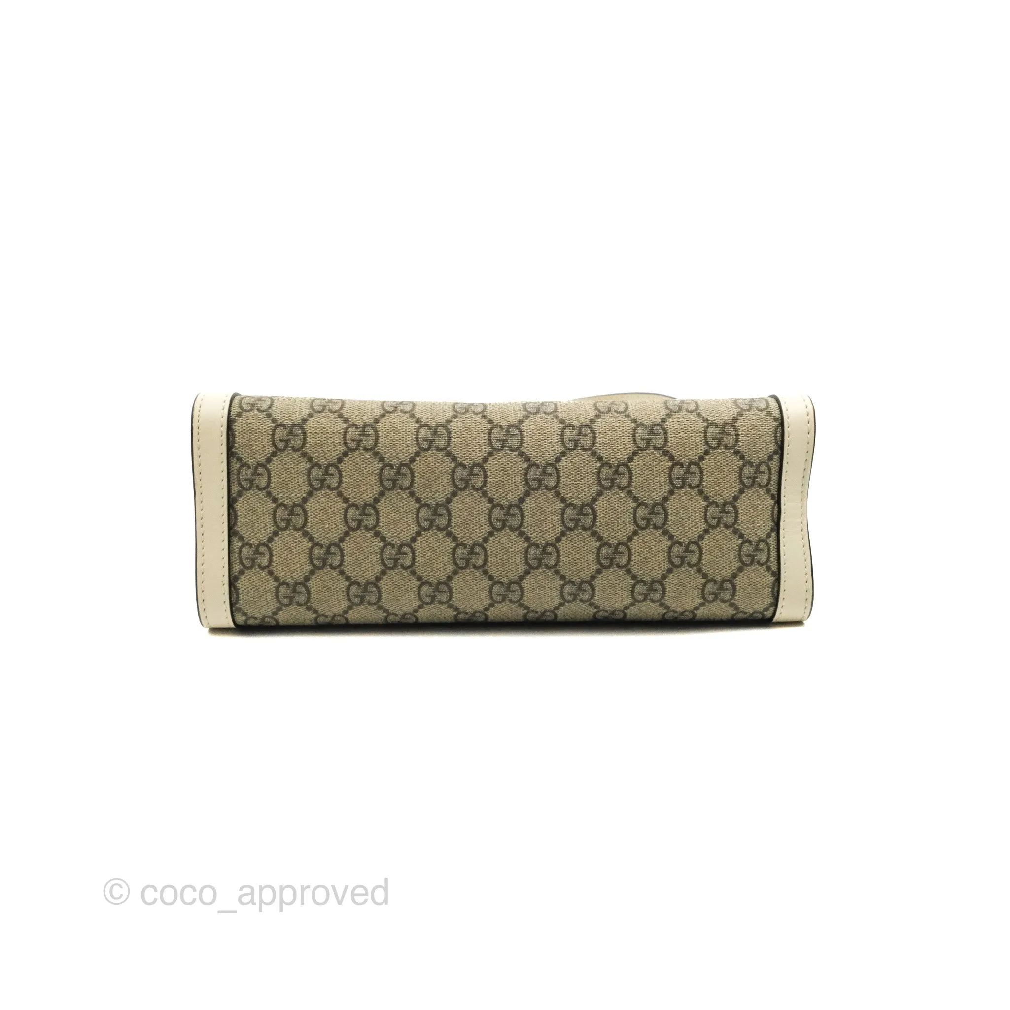 Gucci Small Padlock Shoulder Bag GG Supreme Canvas White