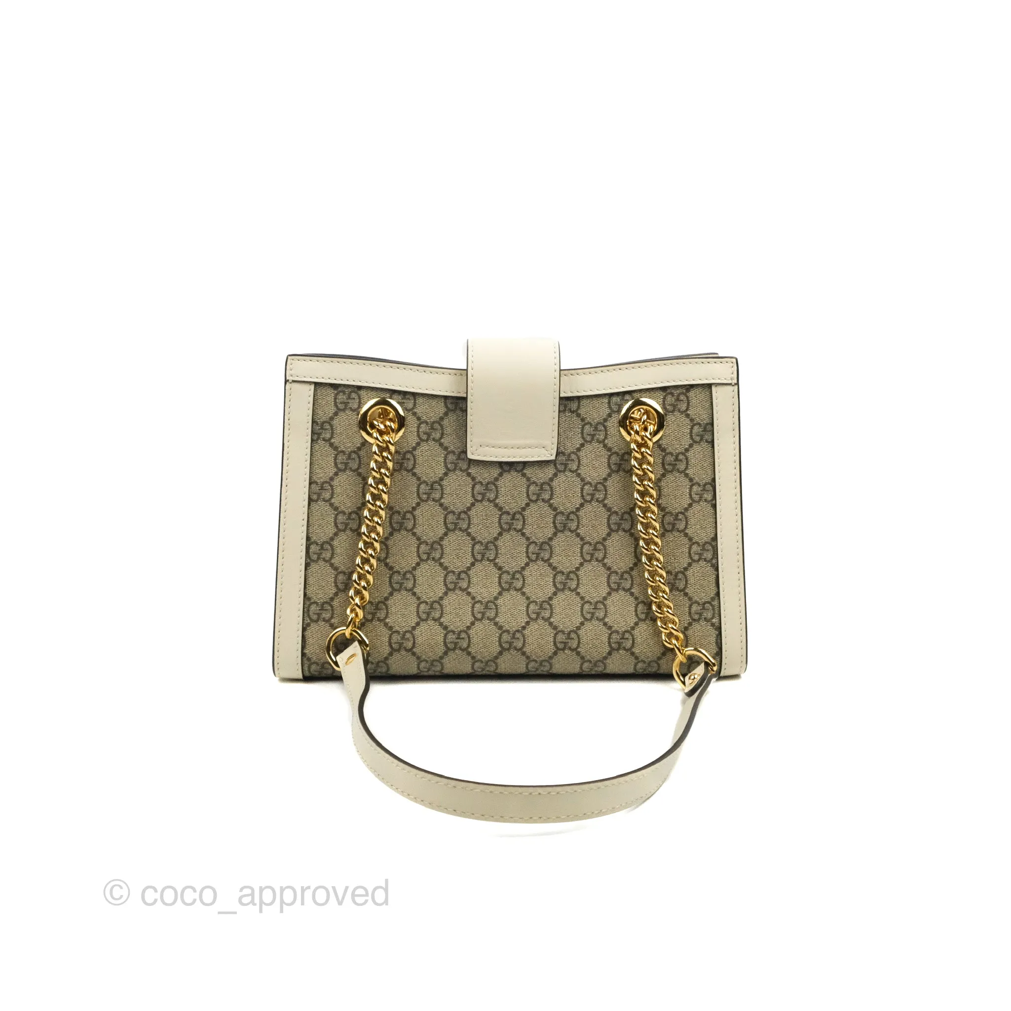 Gucci Small Padlock Shoulder Bag GG Supreme Canvas White