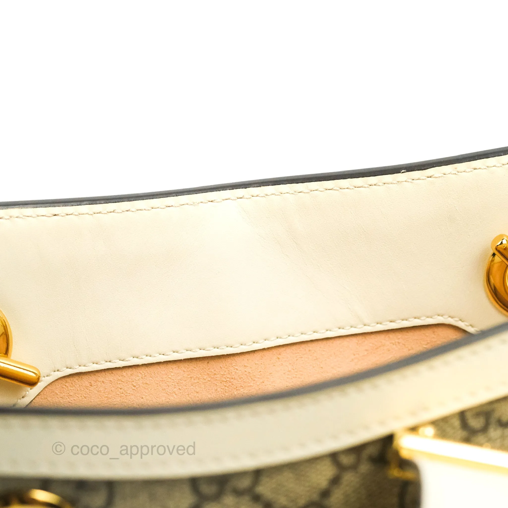 Gucci Small Padlock Shoulder Bag GG Supreme Canvas White