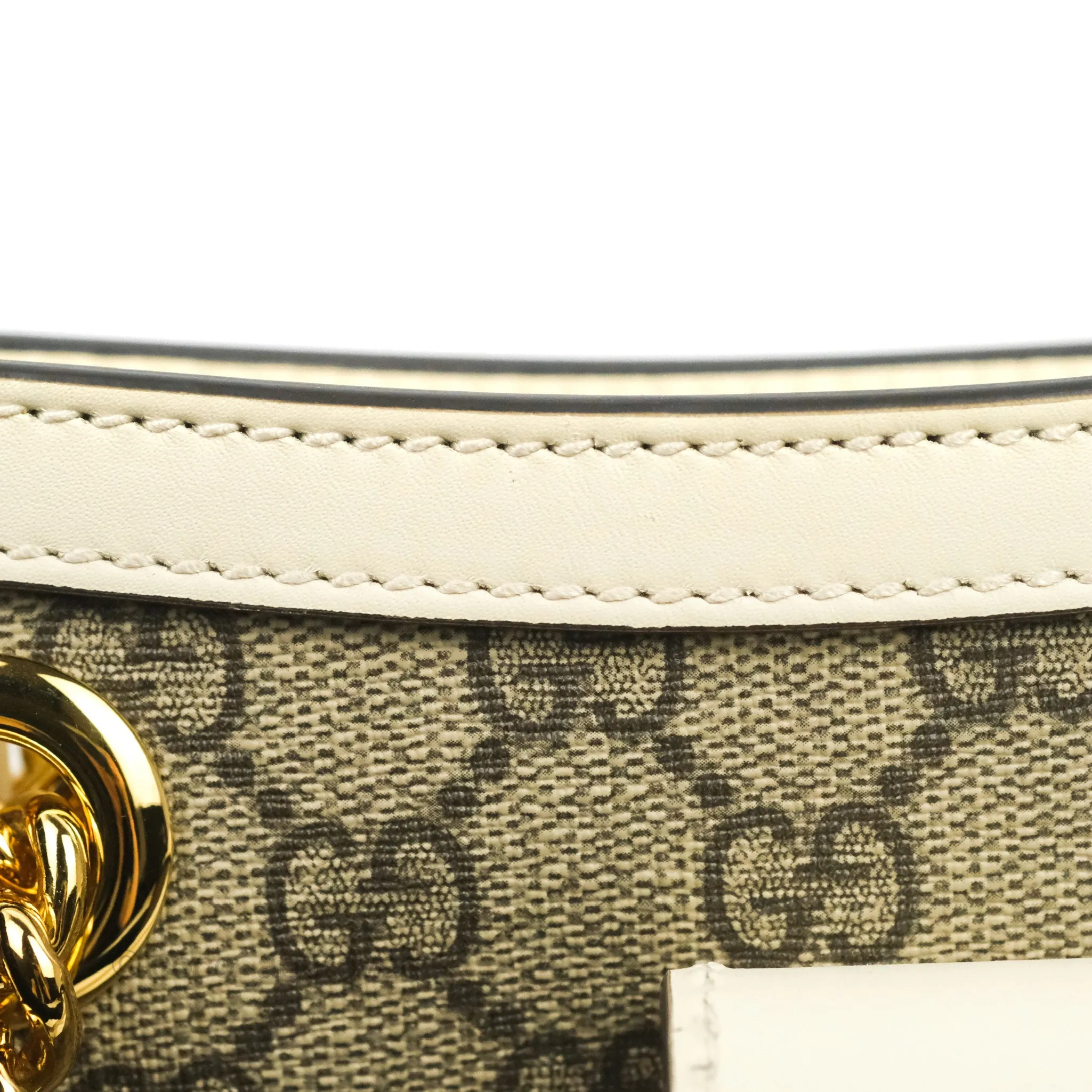 Gucci Small Padlock Shoulder Bag GG Supreme Canvas White