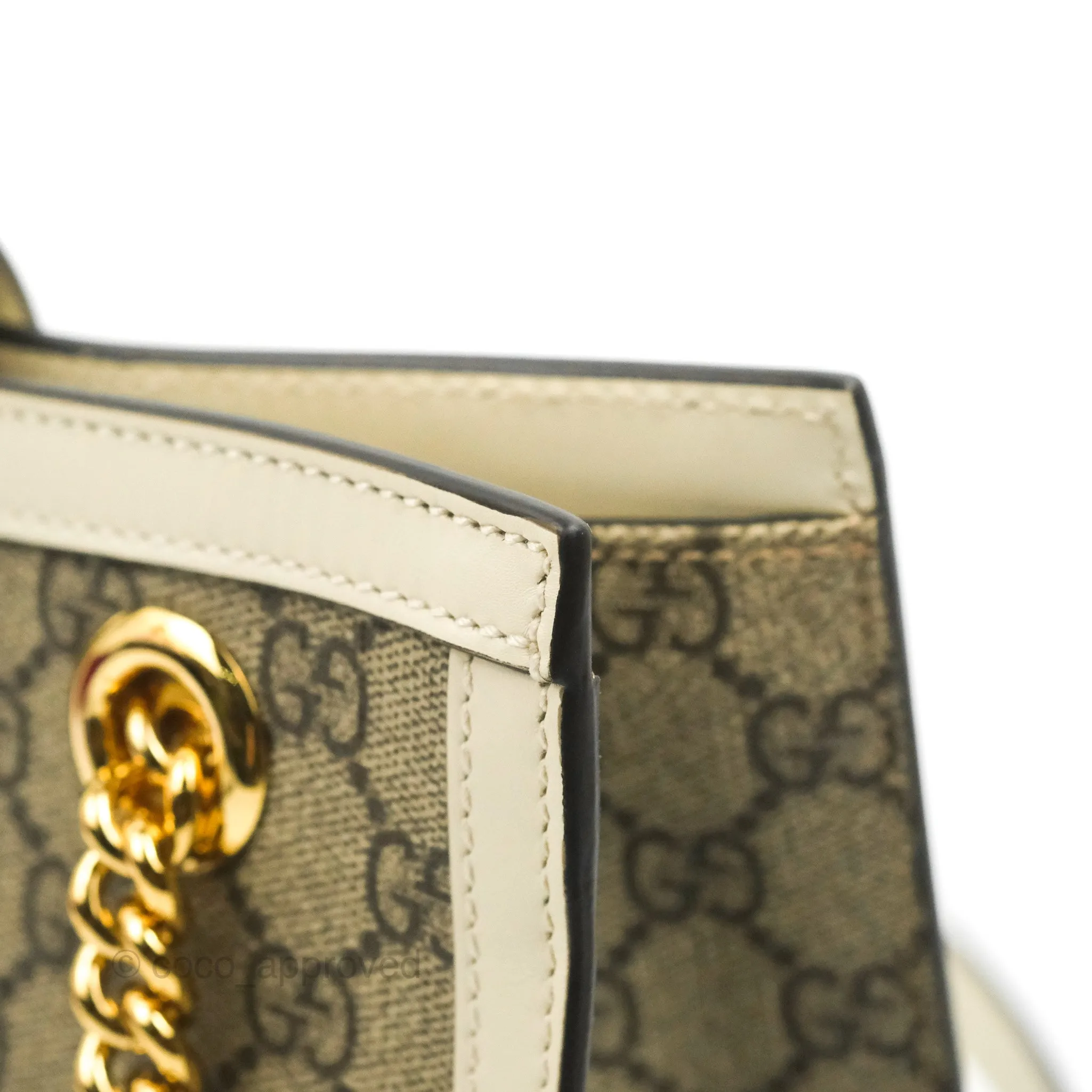 Gucci Small Padlock Shoulder Bag GG Supreme Canvas White