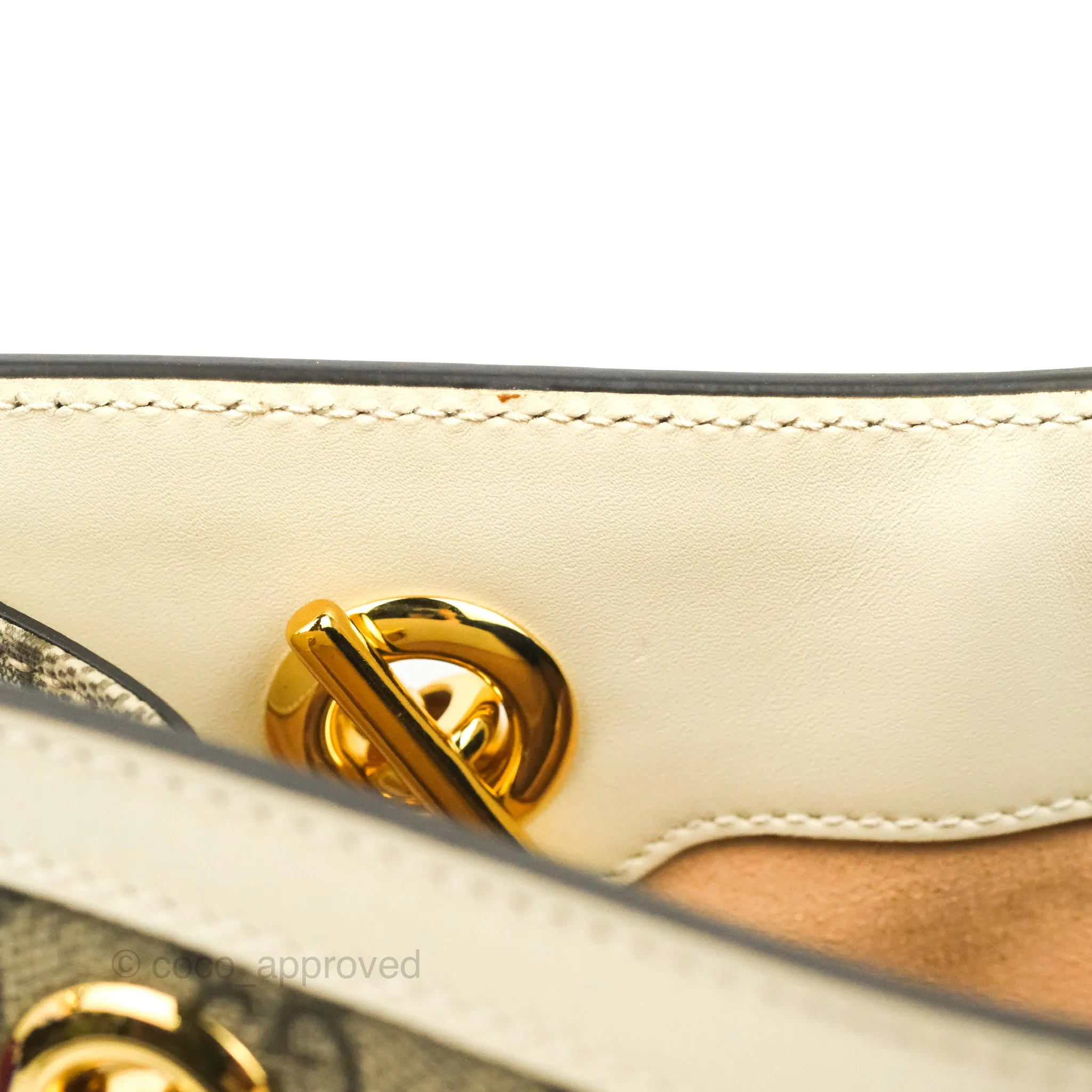 Gucci Small Padlock Shoulder Bag GG Supreme Canvas White