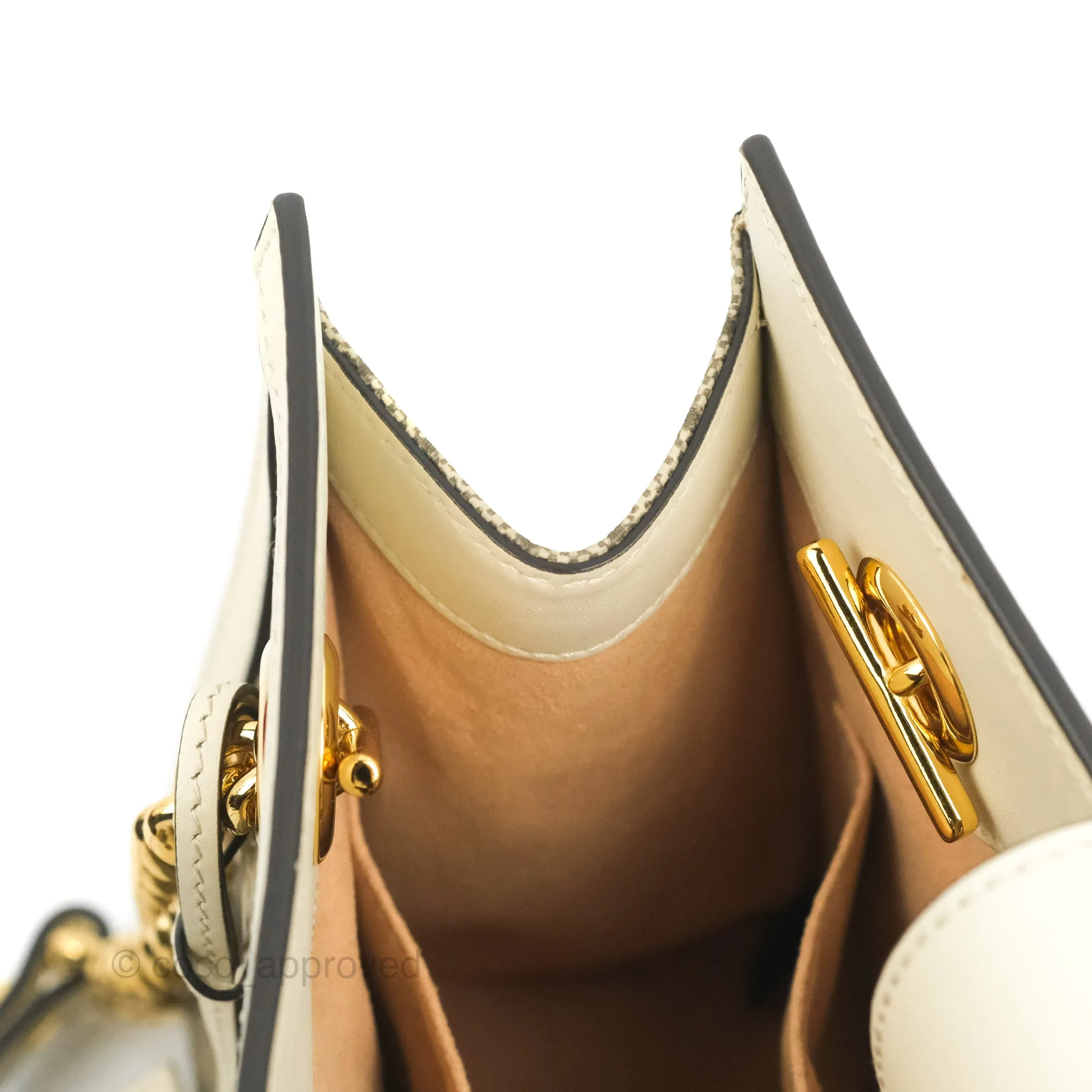 Gucci Small Padlock Shoulder Bag GG Supreme Canvas White