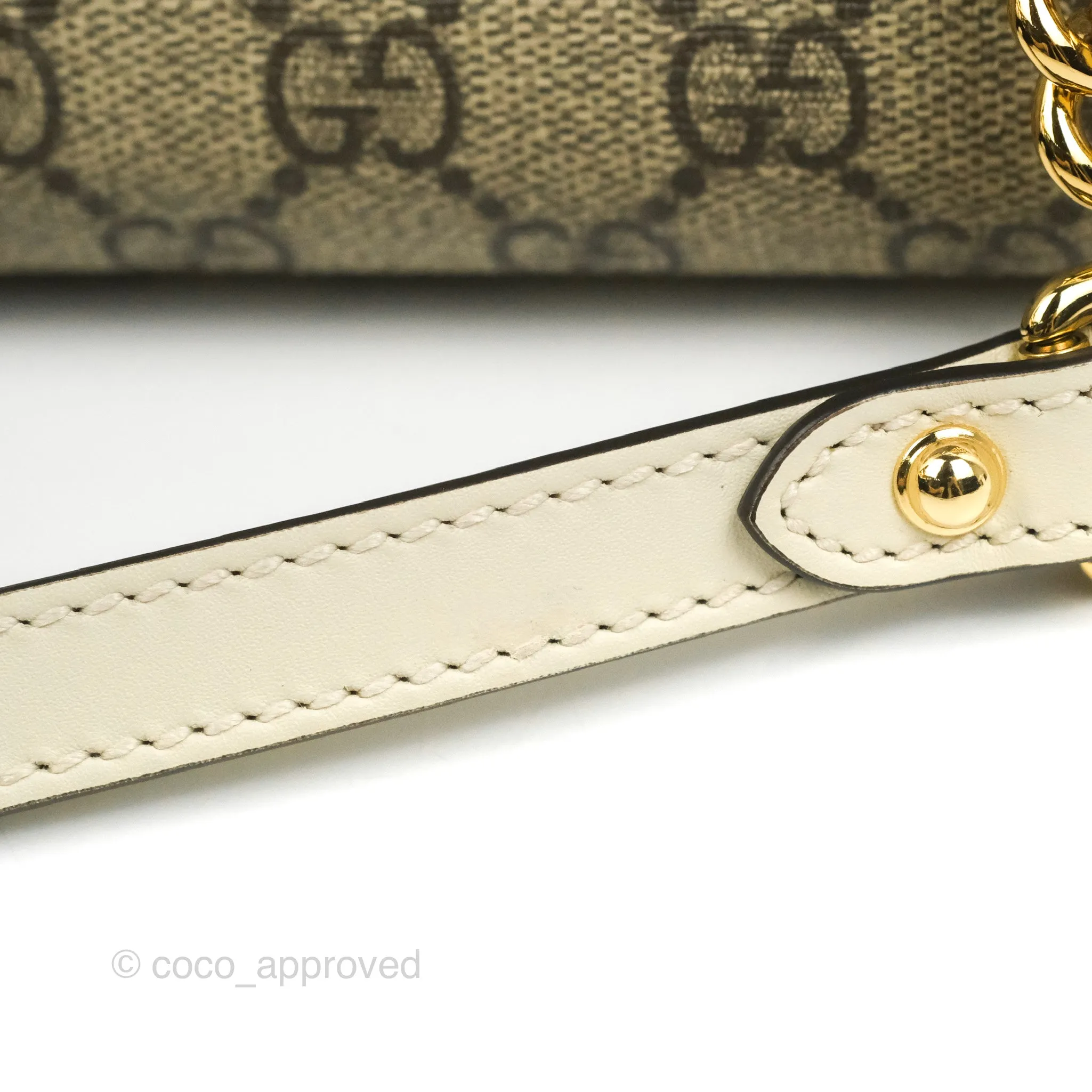 Gucci Small Padlock Shoulder Bag GG Supreme Canvas White