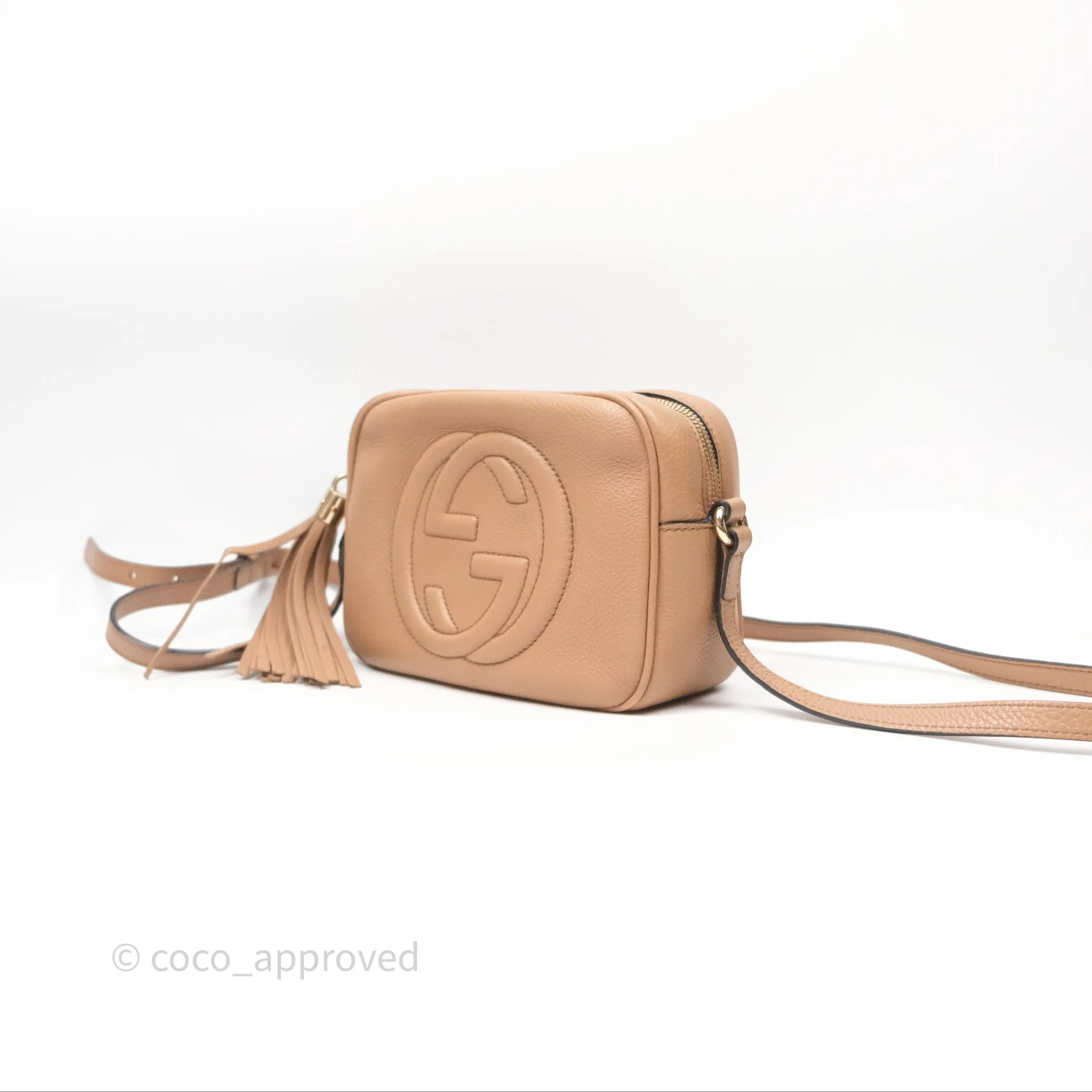 Gucci Small Soho Disco Bag Calfskin Beige