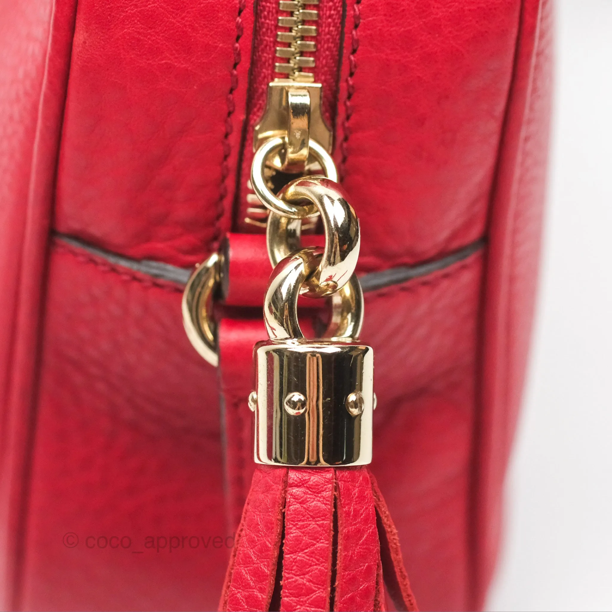 Gucci Small Soho Disco Bag Red Calfskin