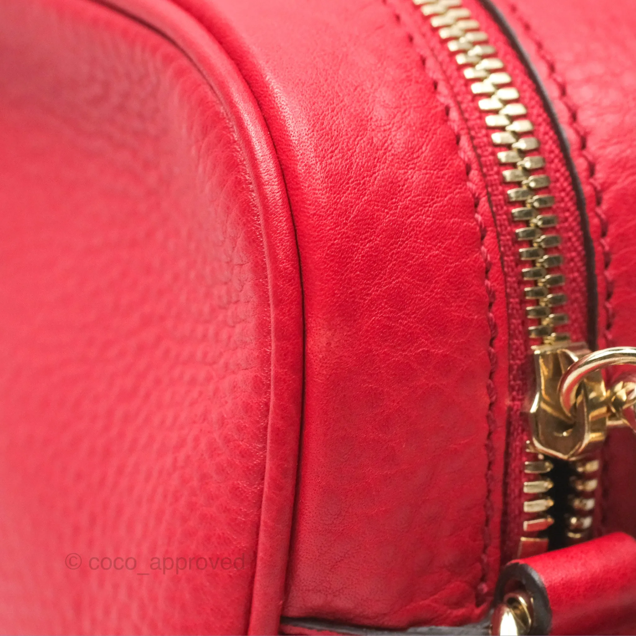 Gucci Small Soho Disco Bag Red Calfskin