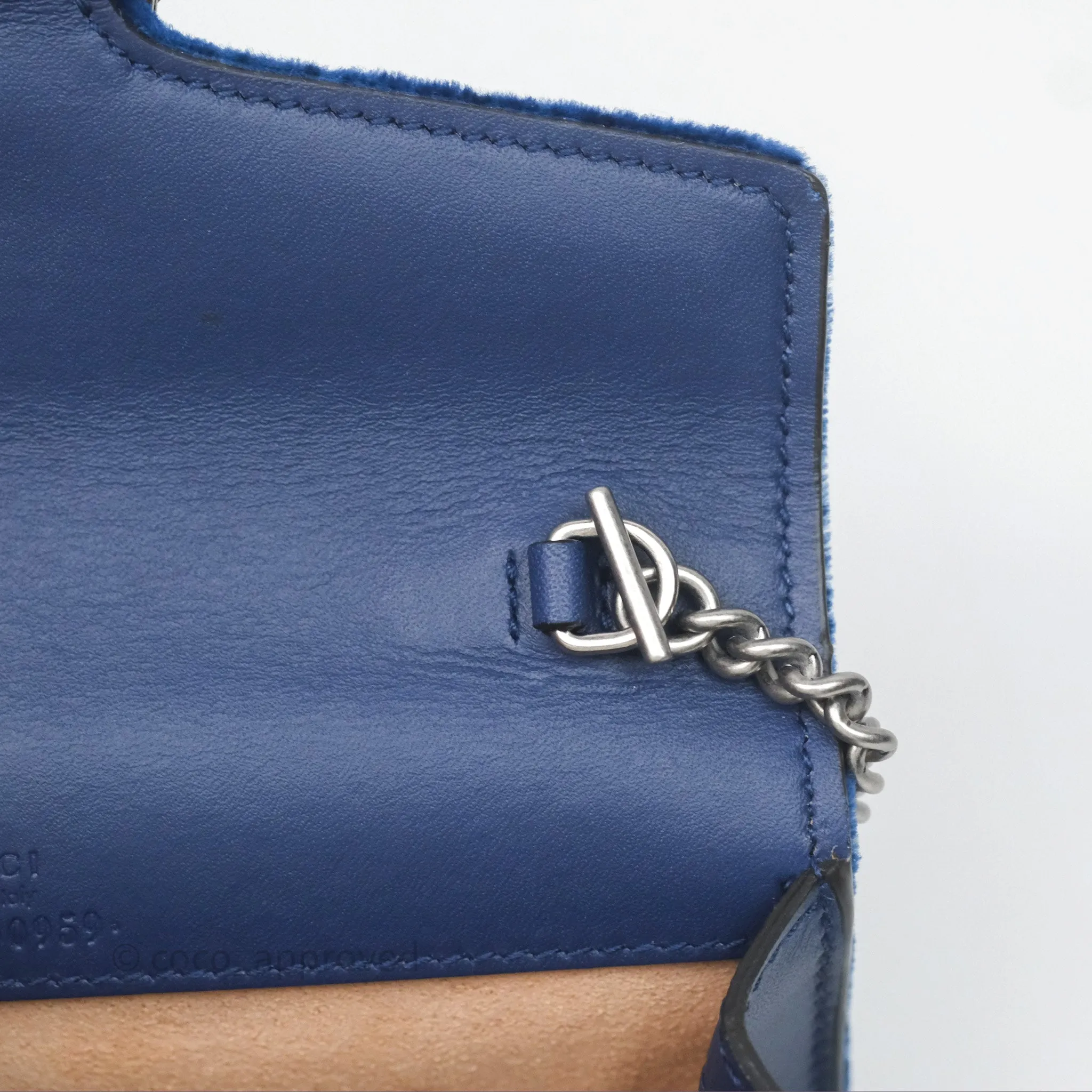 Gucci Super Mini Dionysus Crossbody Bag Royal Blue Velvet