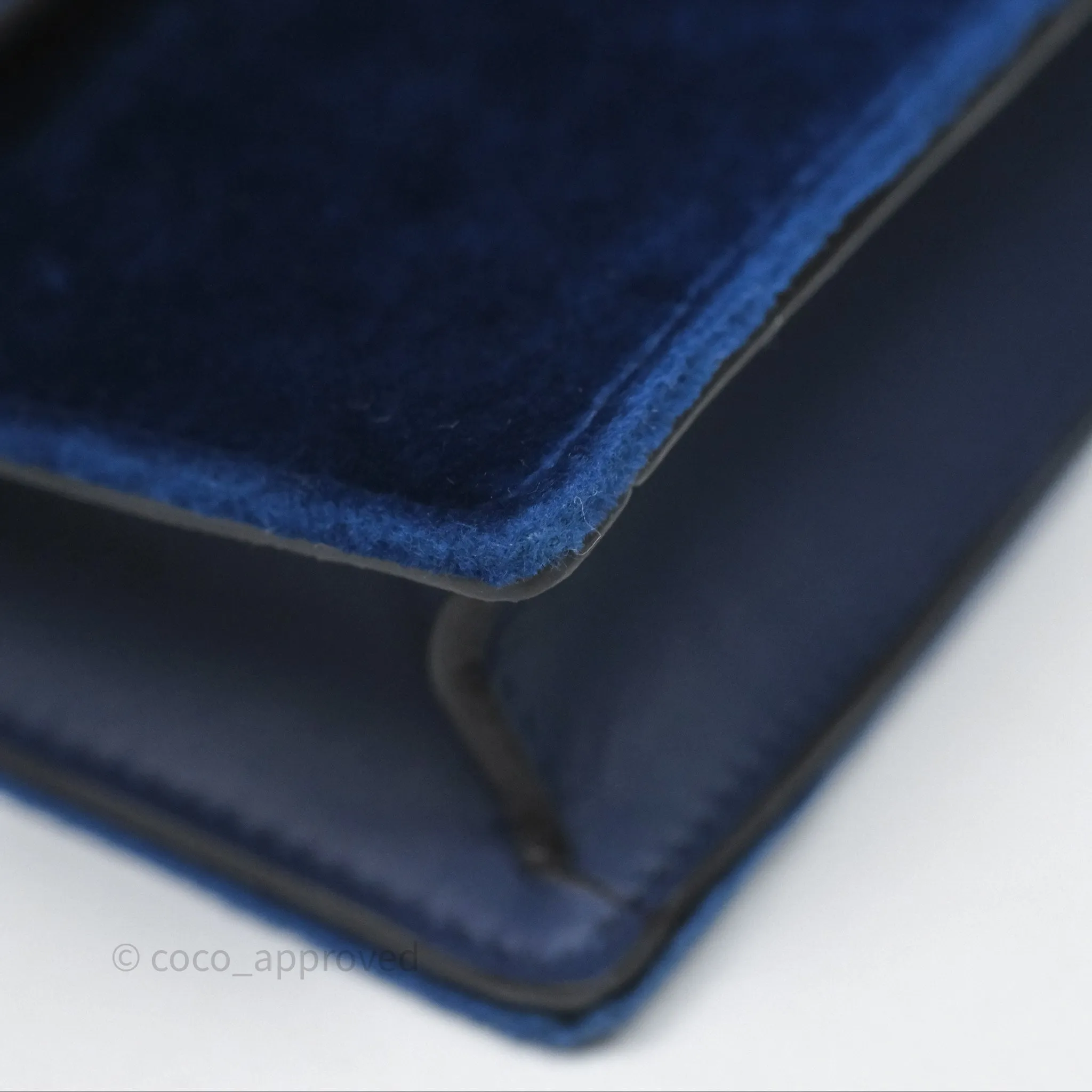 Gucci Super Mini Dionysus Crossbody Bag Royal Blue Velvet