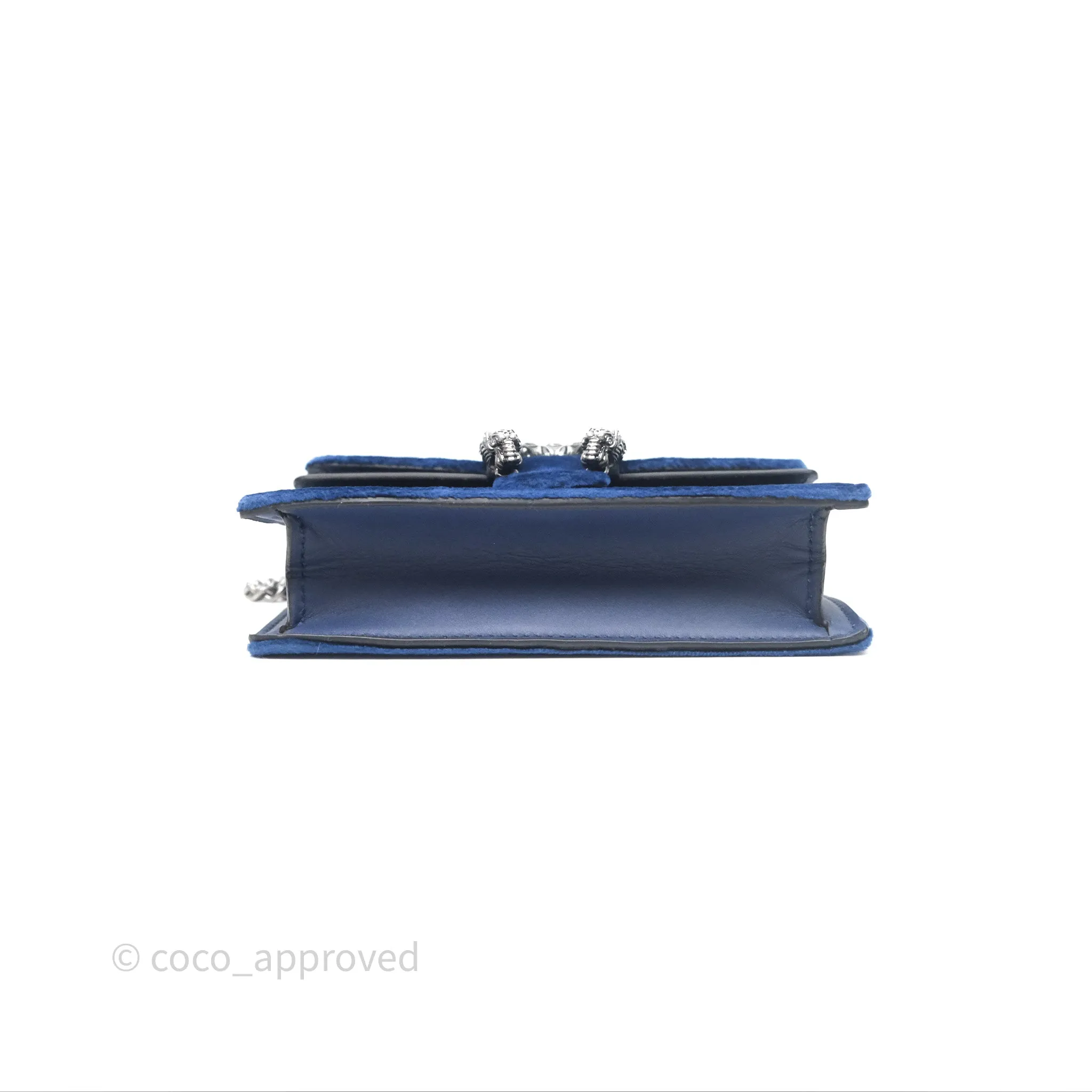 Gucci Super Mini Dionysus Crossbody Bag Royal Blue Velvet