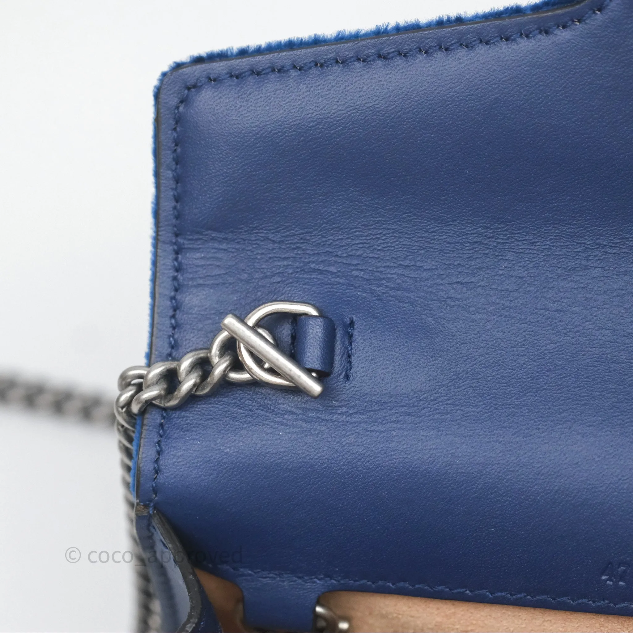 Gucci Super Mini Dionysus Crossbody Bag Royal Blue Velvet