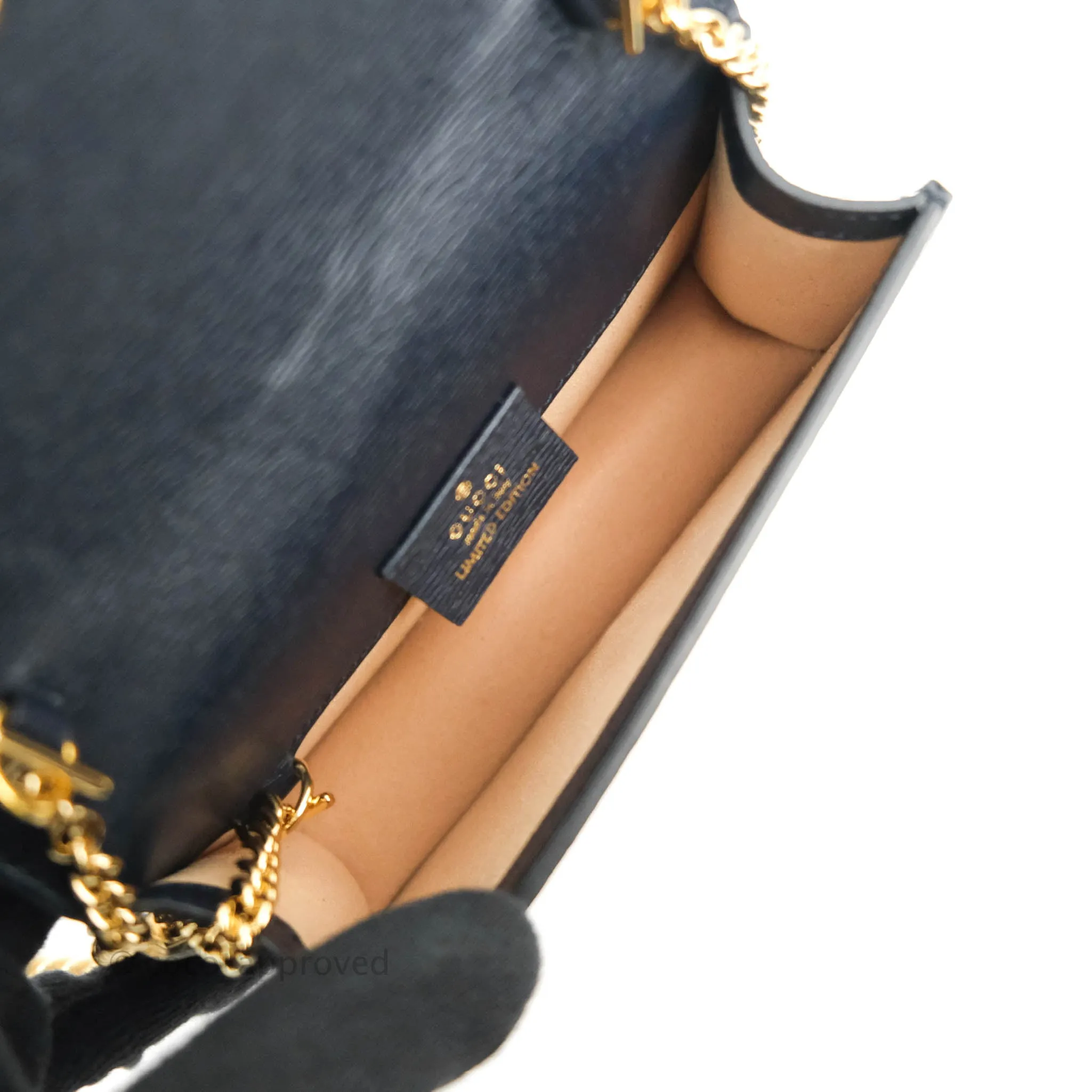 Gucci Super Mini GG Sylvie Bag Black Calfskin Gold Hardware