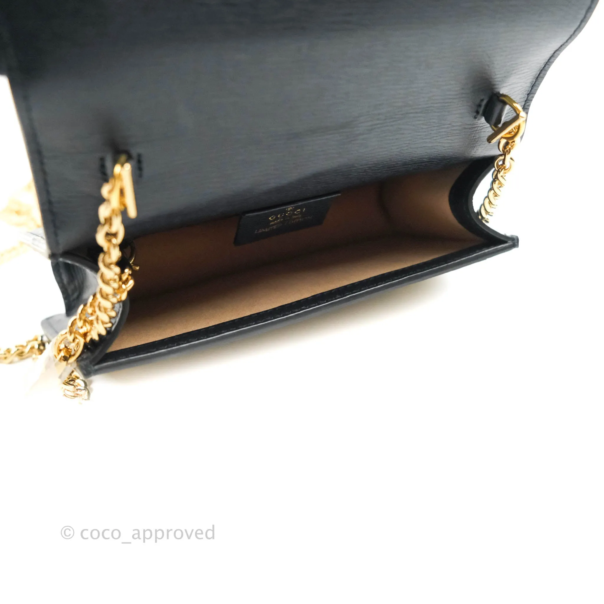 Gucci Super Mini GG Sylvie Bag Black Calfskin Gold Hardware