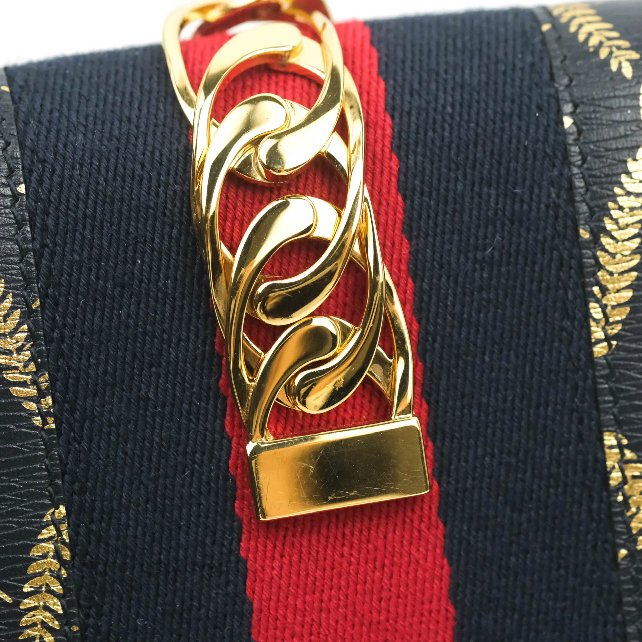 Gucci Super Mini GG Sylvie Bag Black Calfskin Gold Hardware