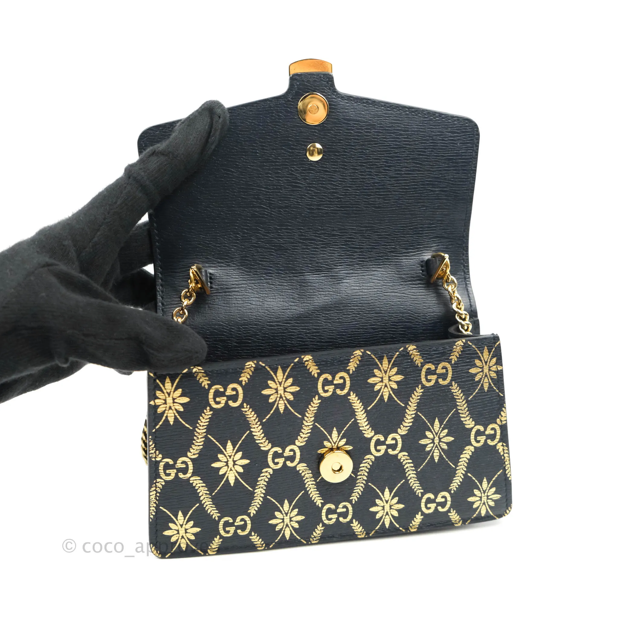 Gucci Super Mini GG Sylvie Bag Black Calfskin Gold Hardware