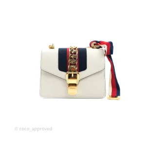 Gucci Sylvie Mini White Calfskin Bag 