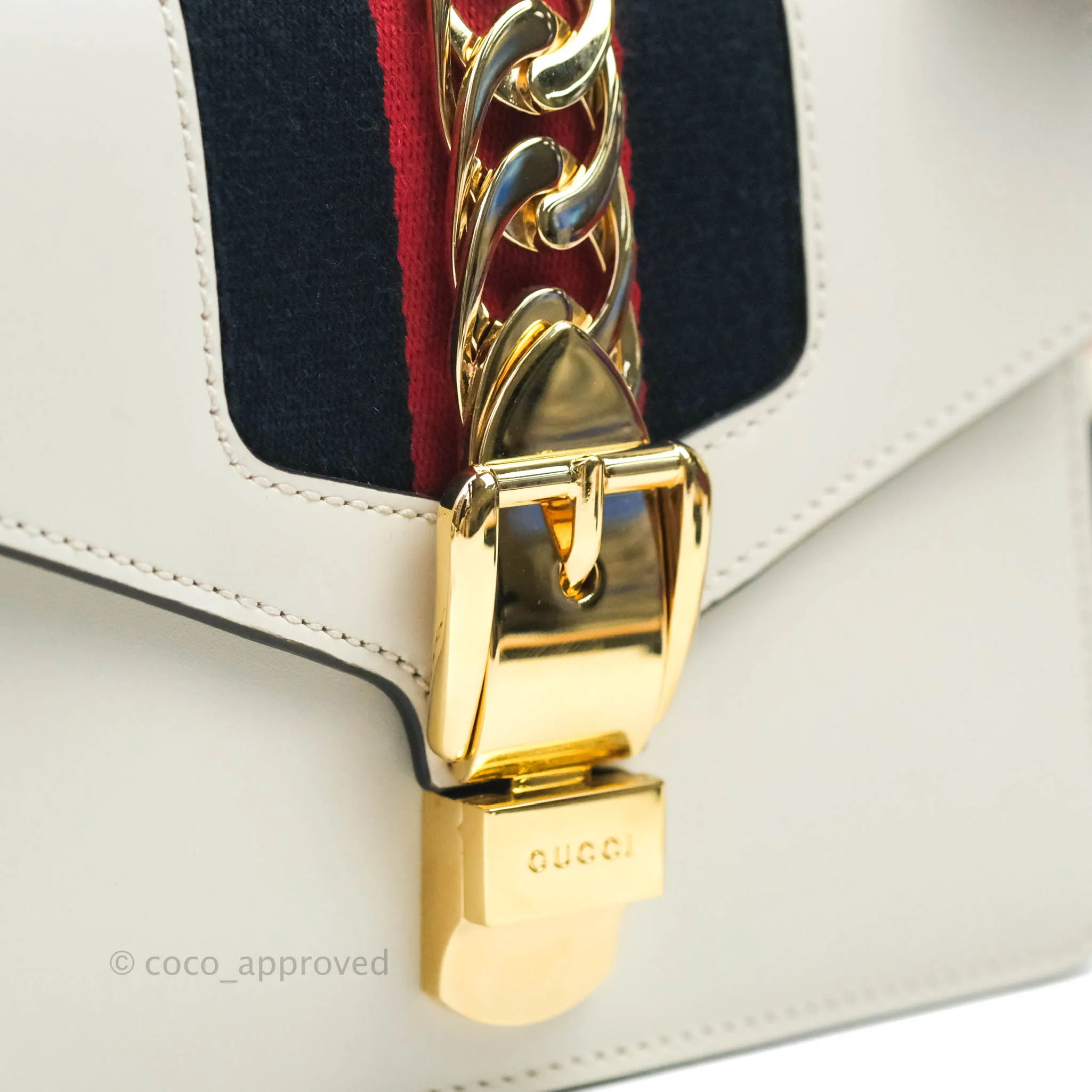 Gucci Sylvie Mini White Calfskin Bag 