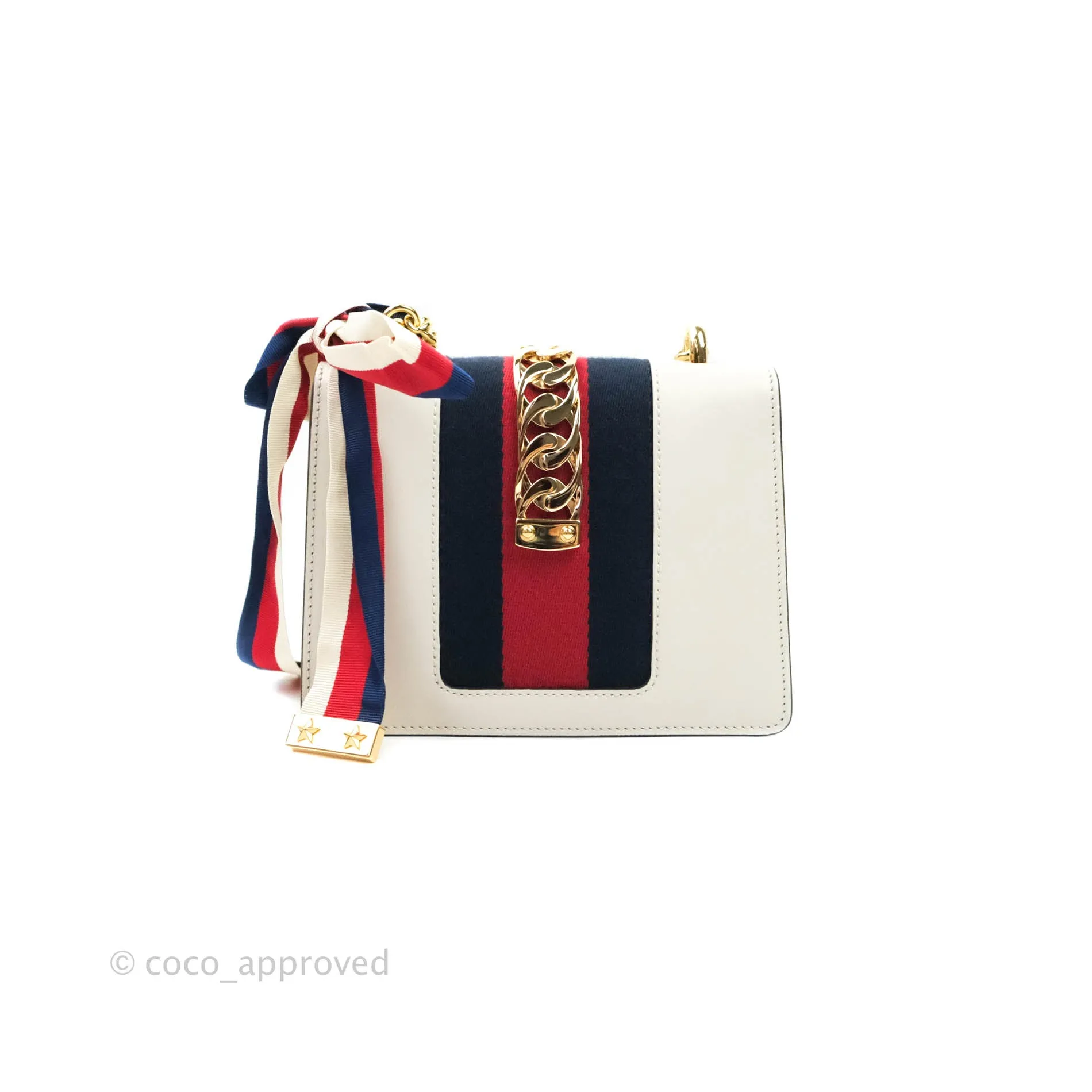 Gucci Sylvie Mini White Calfskin Bag 
