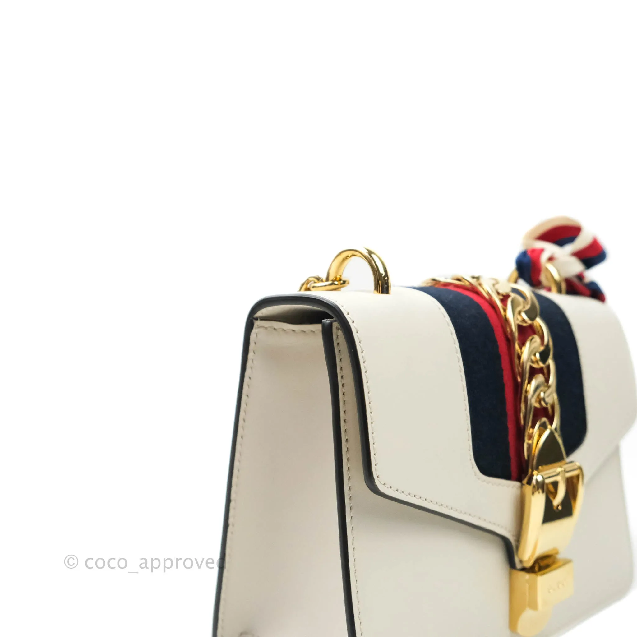 Gucci Sylvie Mini White Calfskin Bag 