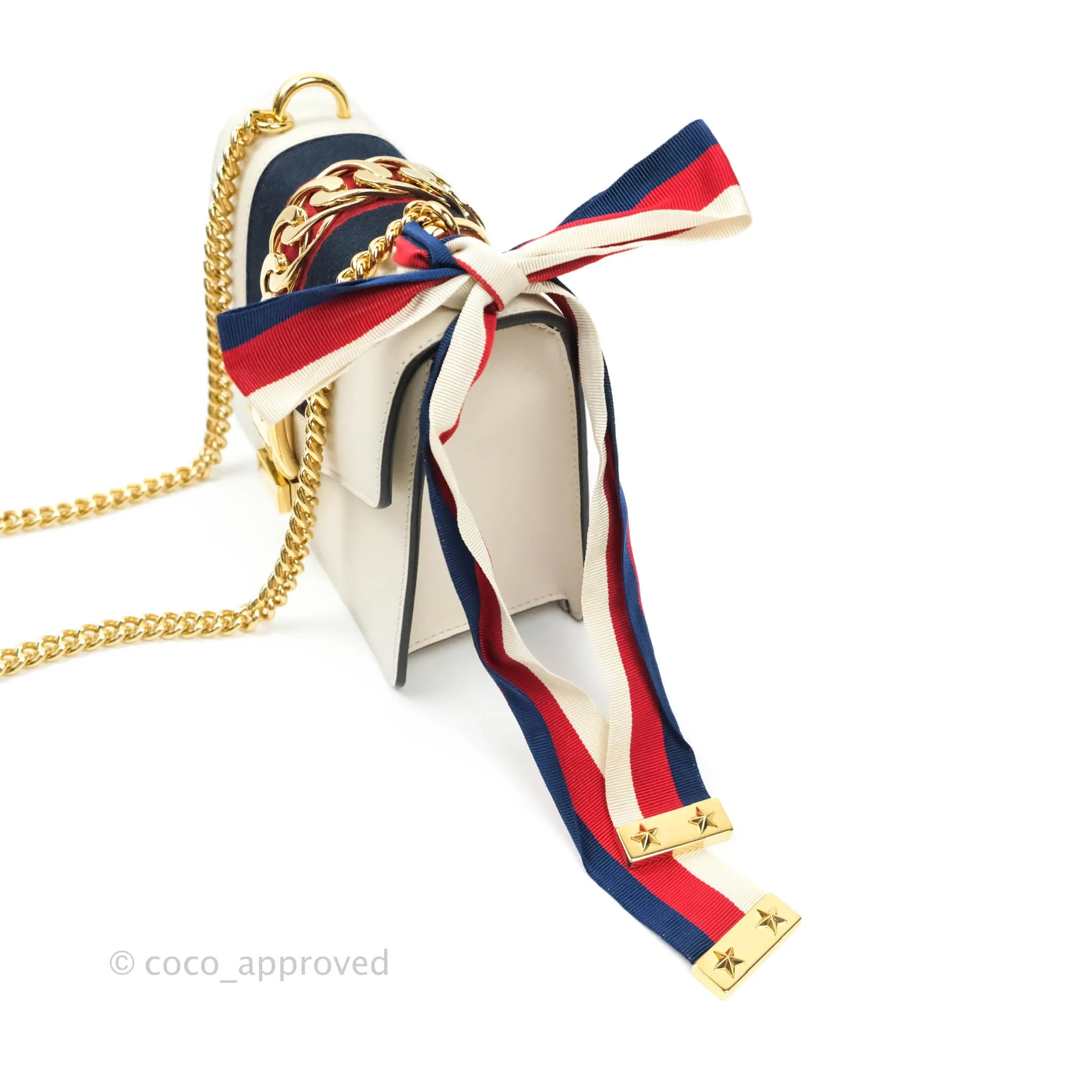 Gucci Sylvie Mini White Calfskin Bag 