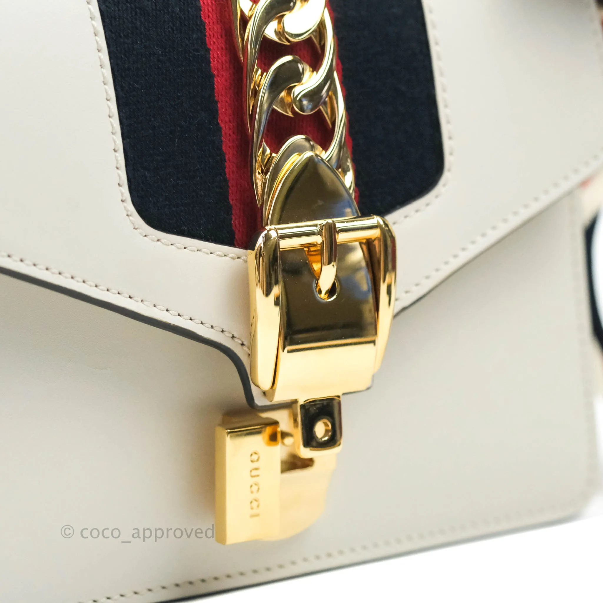 Gucci Sylvie Mini White Calfskin Bag 
