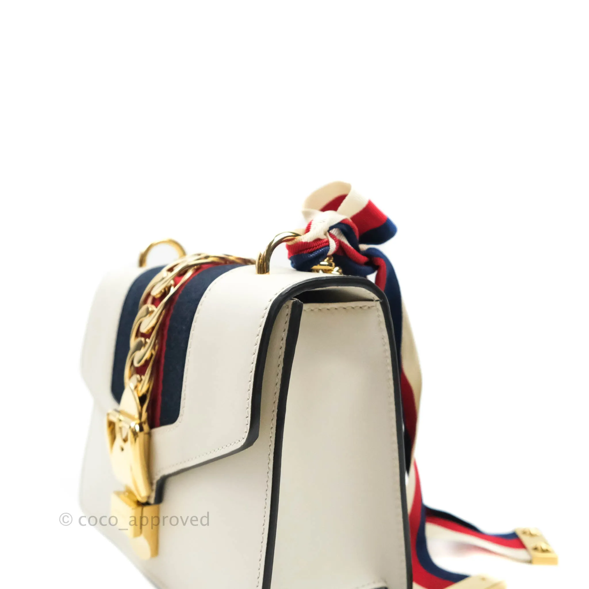 Gucci Sylvie Mini White Calfskin Bag 