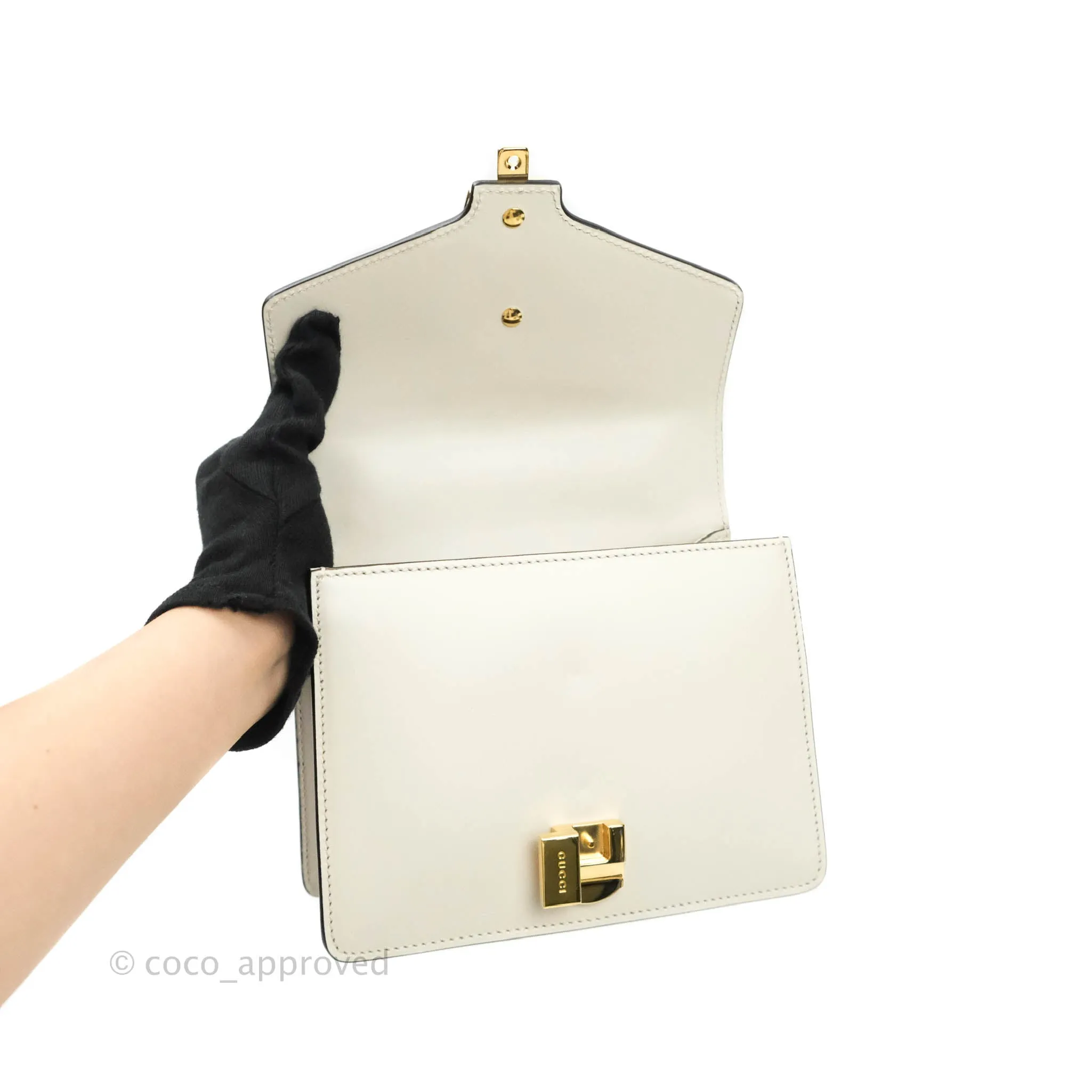 Gucci Sylvie Mini White Calfskin Bag 