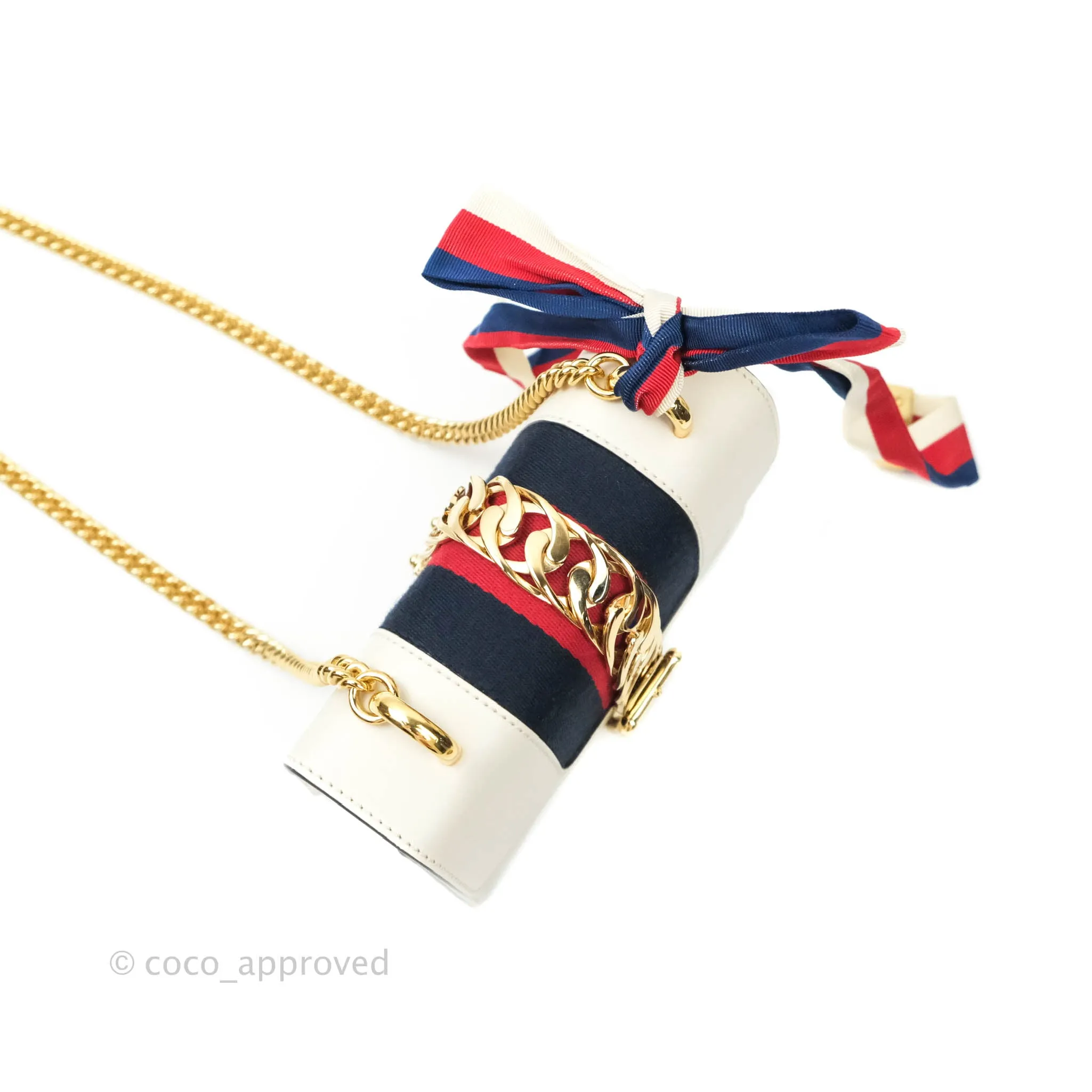 Gucci Sylvie Mini White Calfskin Bag 