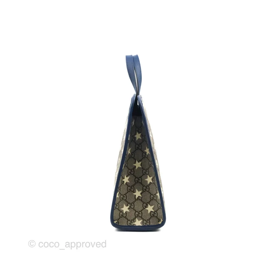 Gucci Tote Bag GG Supreme Monogram Stars Navy