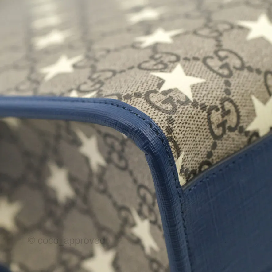 Gucci Tote Bag GG Supreme Monogram Stars Navy