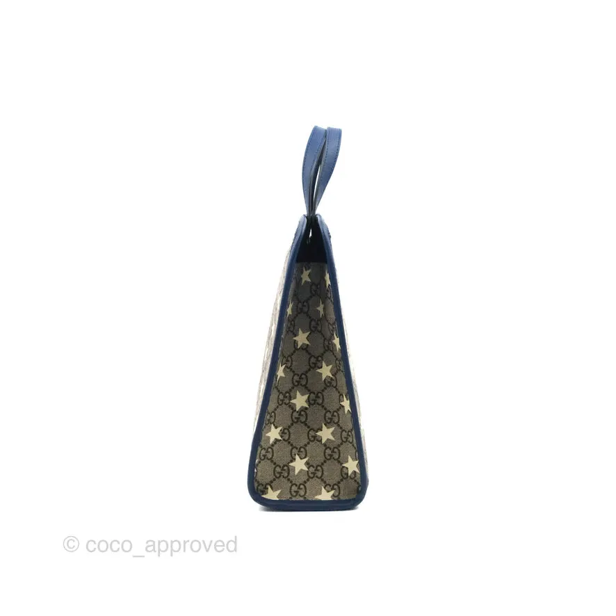 Gucci Tote Bag GG Supreme Monogram Stars Navy
