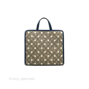 Gucci Tote Bag GG Supreme Monogram Stars Navy