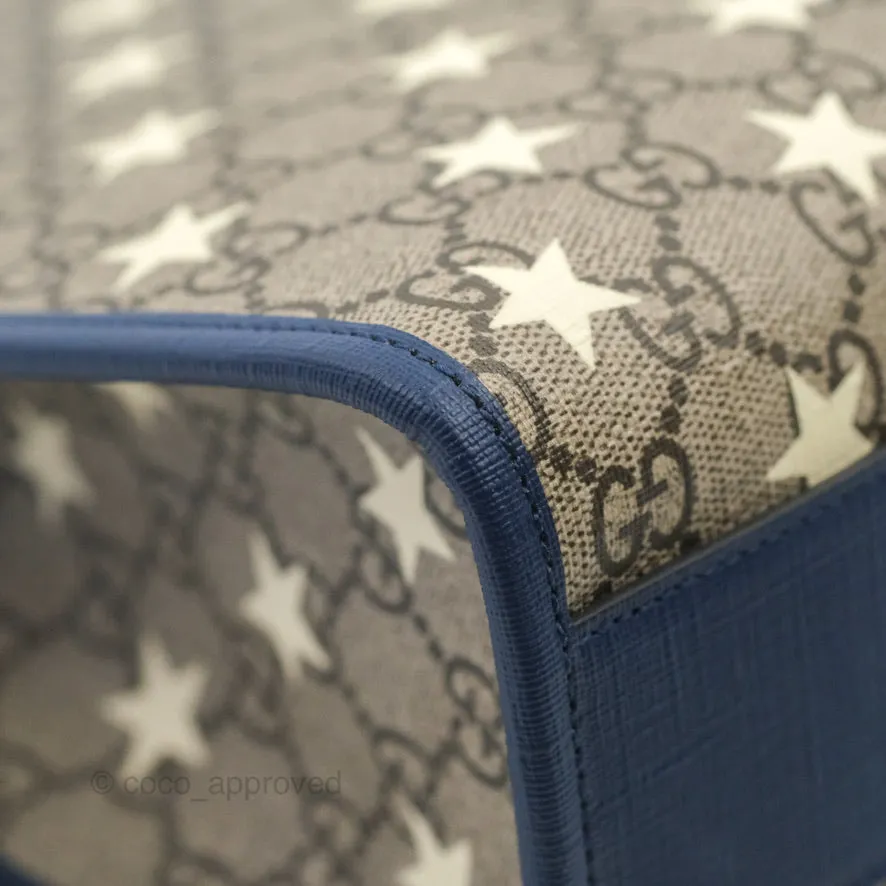 Gucci Tote Bag GG Supreme Monogram Stars Navy