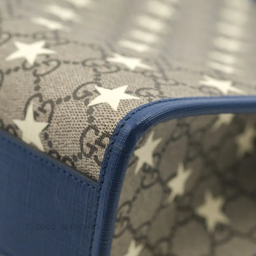 Gucci Tote Bag GG Supreme Monogram Stars Navy