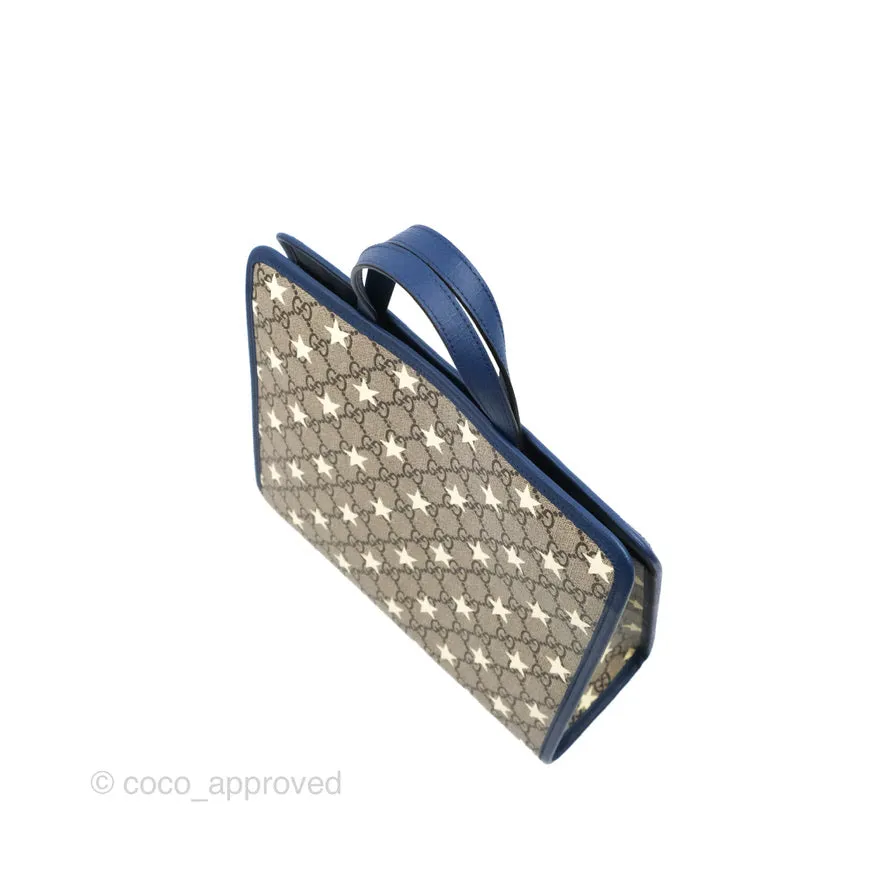 Gucci Tote Bag GG Supreme Monogram Stars Navy