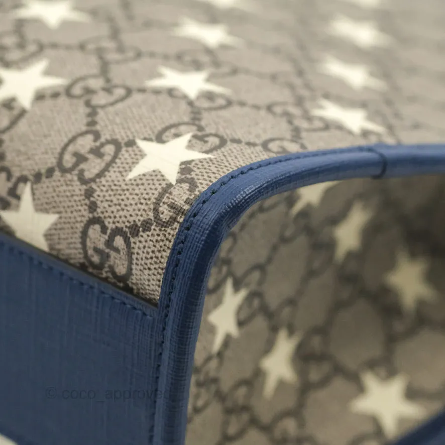 Gucci Tote Bag GG Supreme Monogram Stars Navy
