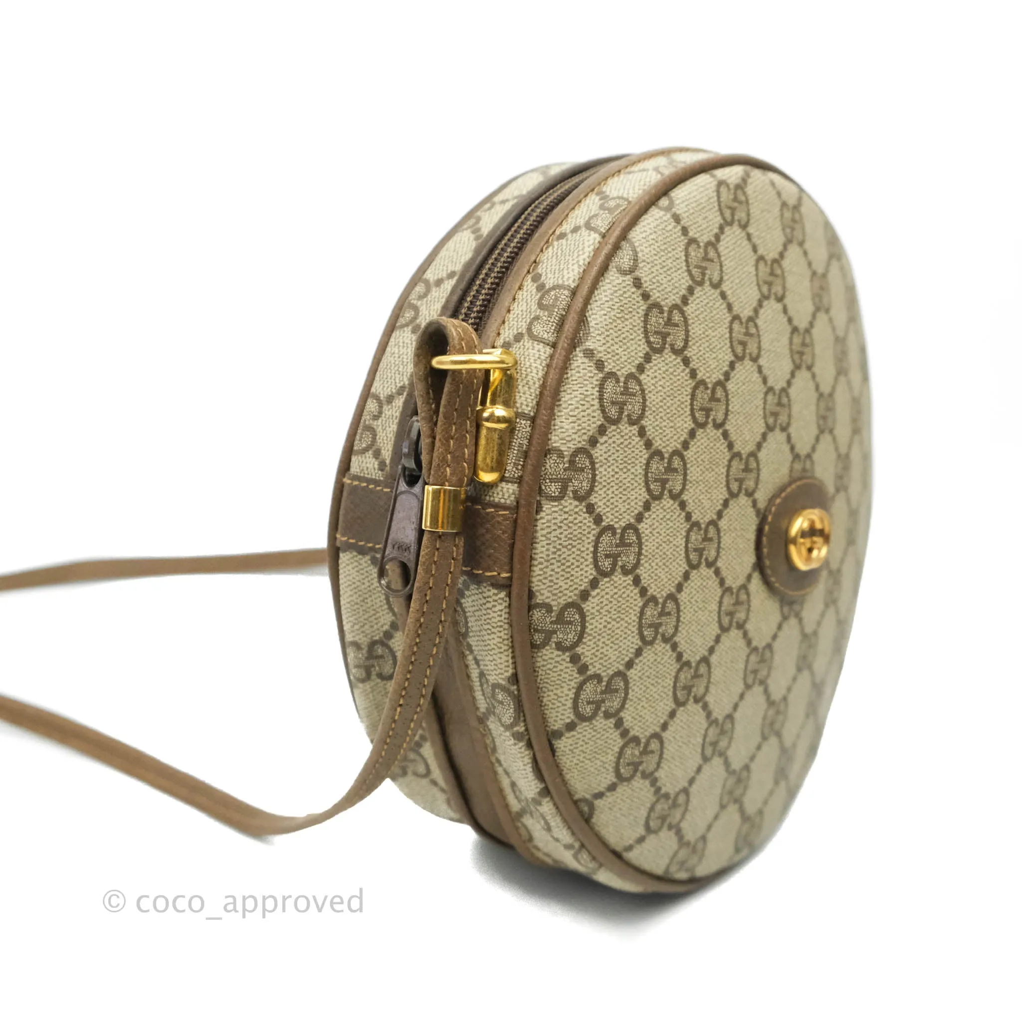 Gucci Vintage GG Monogram Canvas Round Shoulder Bag