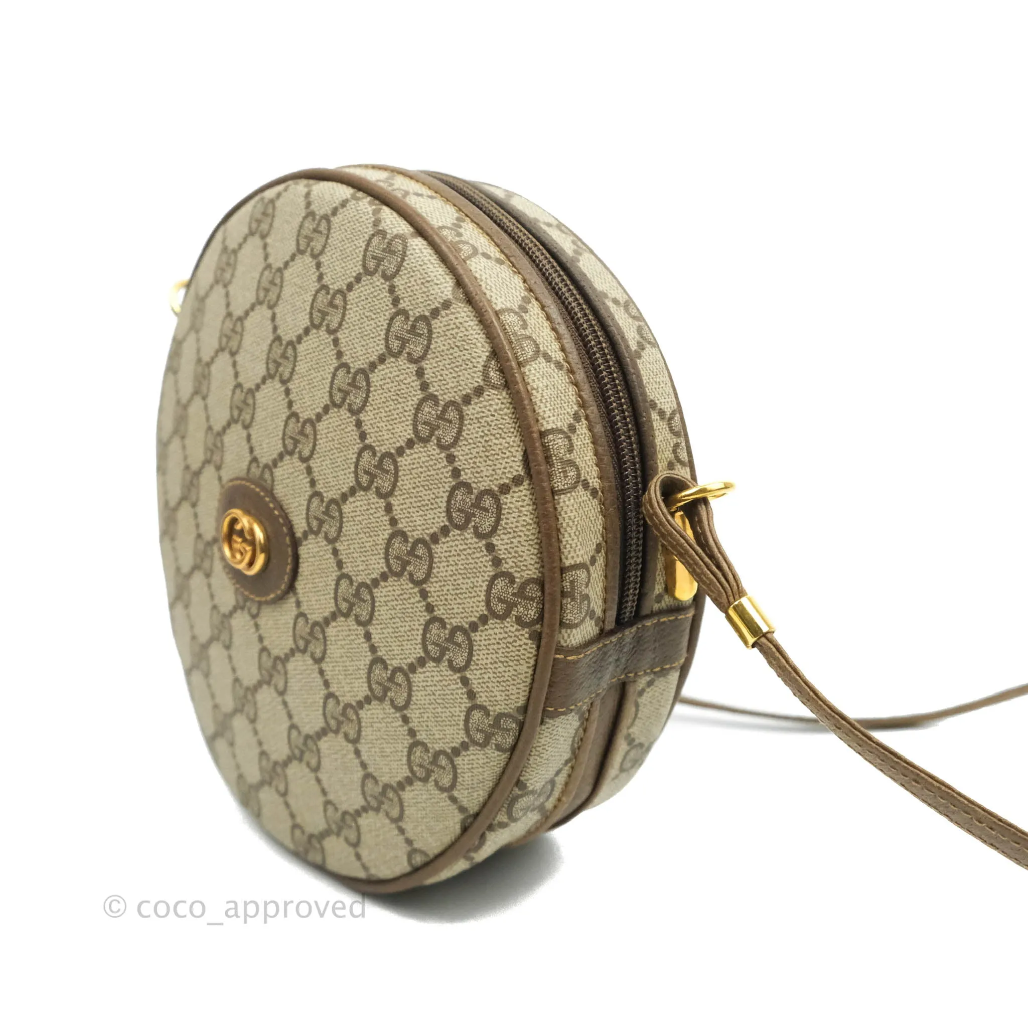 Gucci Vintage GG Monogram Canvas Round Shoulder Bag