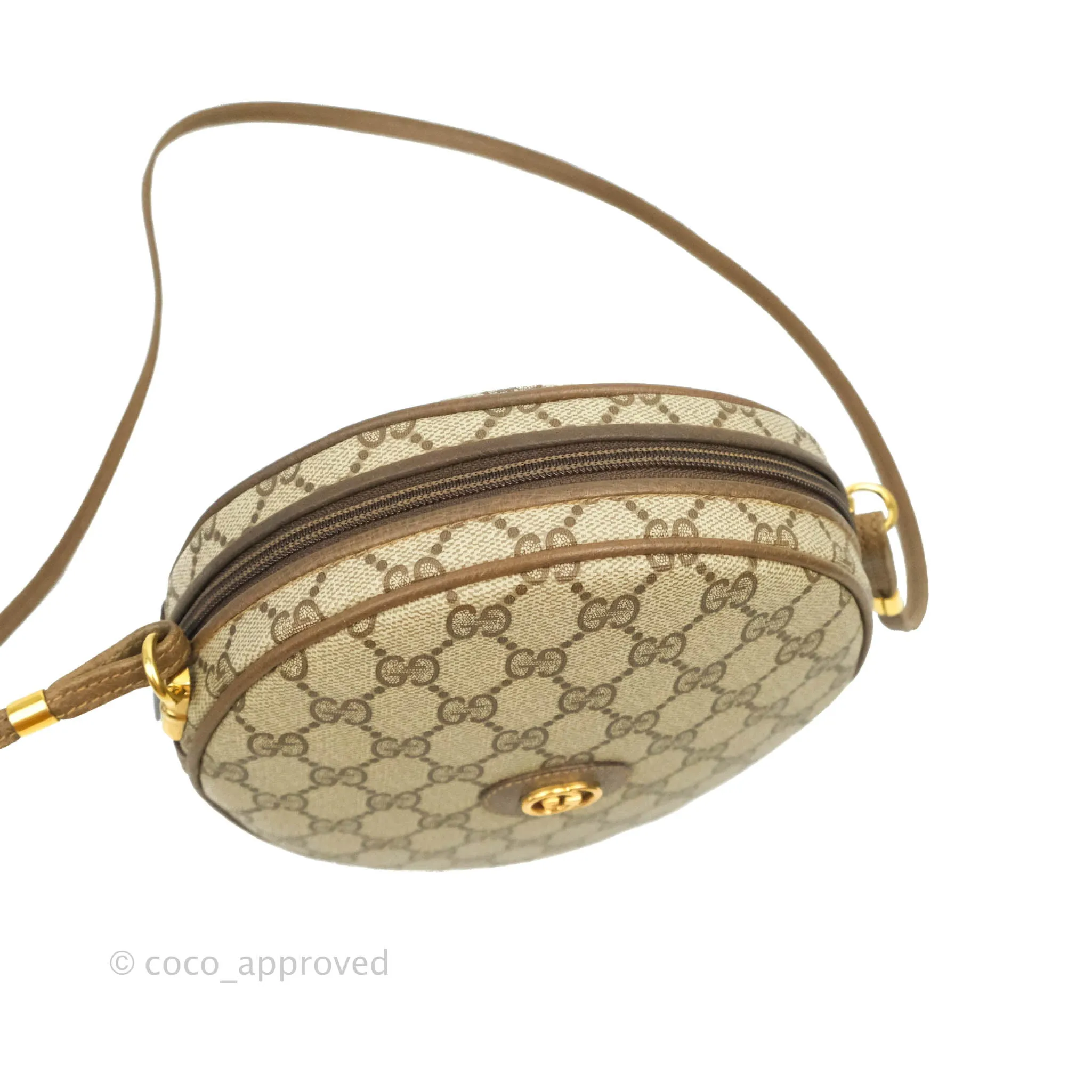 Gucci Vintage GG Monogram Canvas Round Shoulder Bag