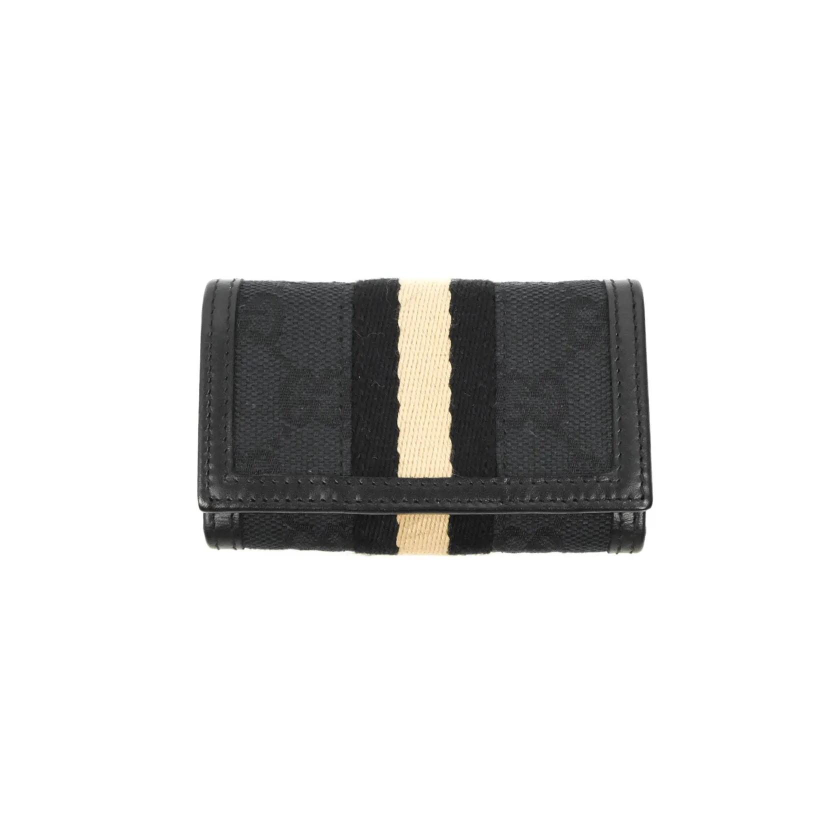 Gucci Vintage GG Web Six-Key Holder Black Canvas