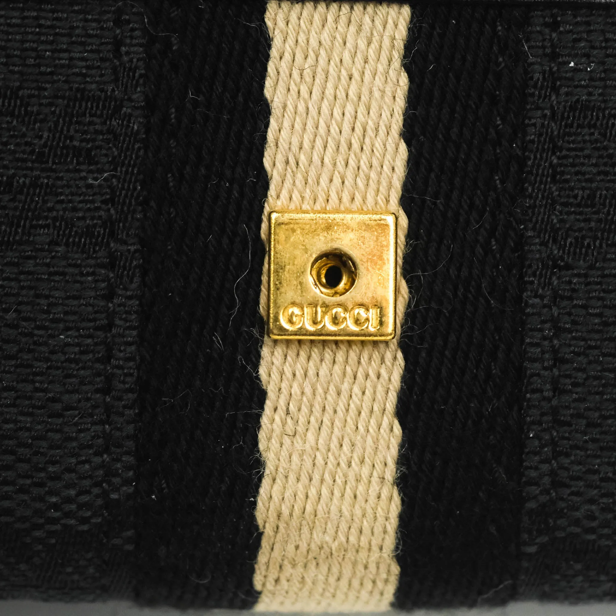 Gucci Vintage GG Web Six-Key Holder Black Canvas