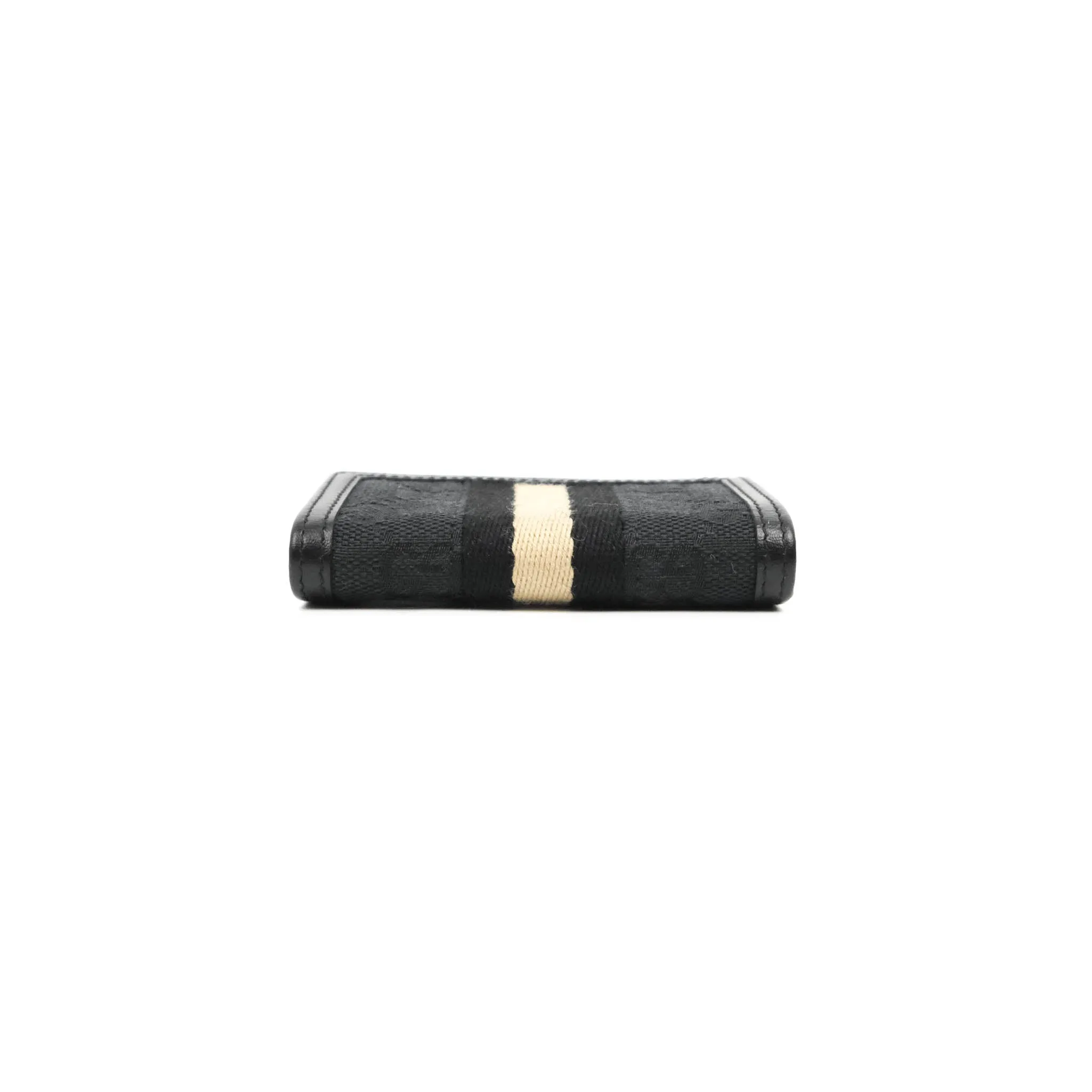 Gucci Vintage GG Web Six-Key Holder Black Canvas