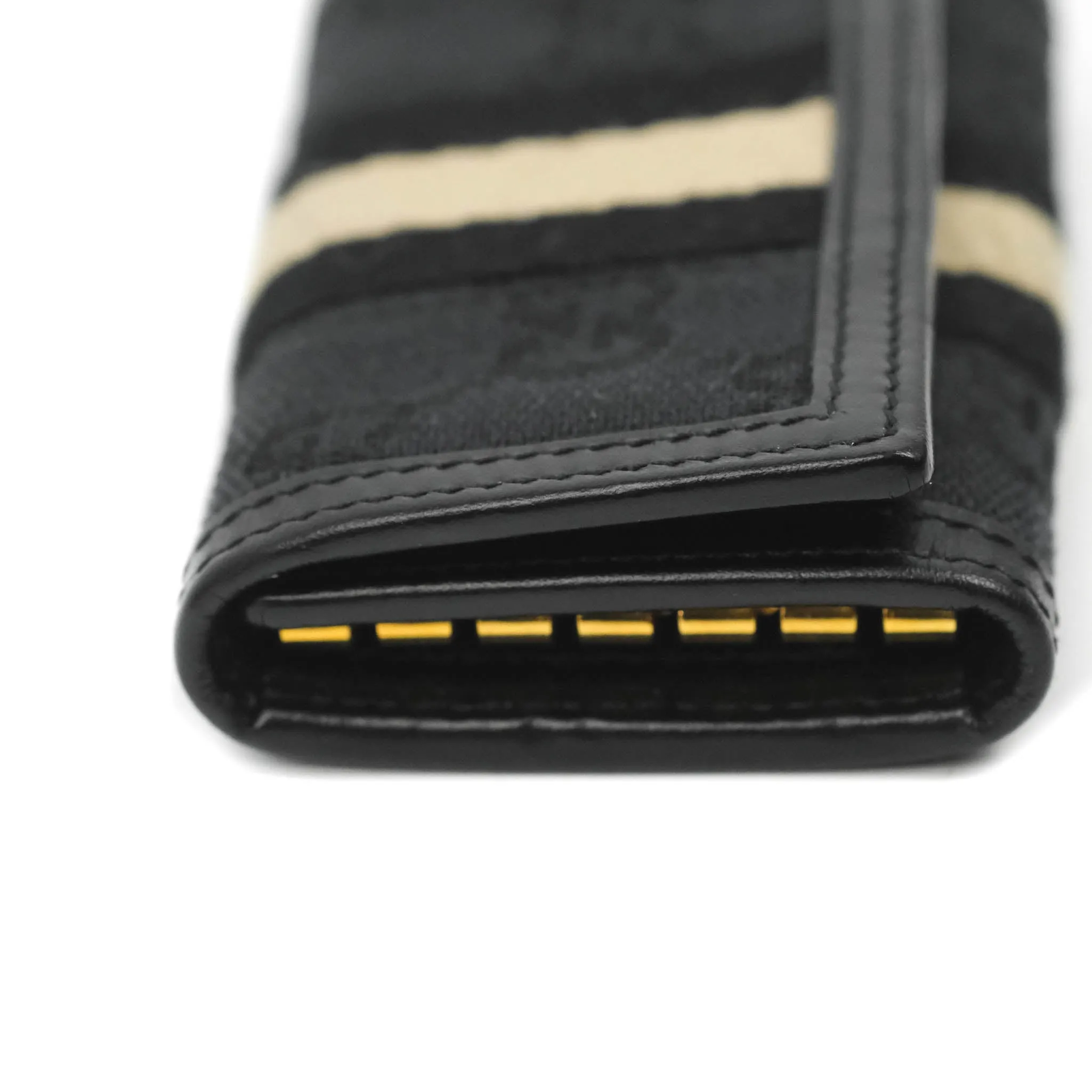 Gucci Vintage GG Web Six-Key Holder Black Canvas
