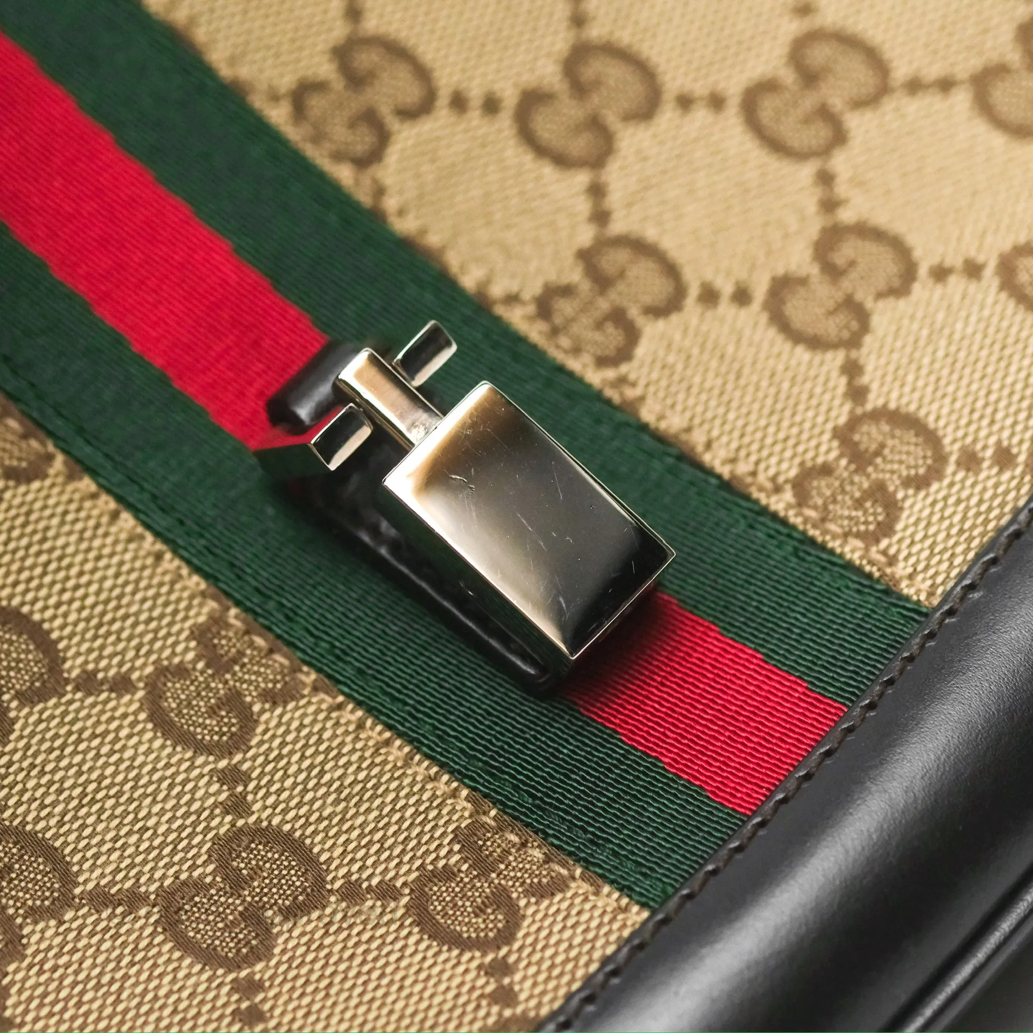 Gucci Vintage Jackie Shoulder Bag Beige/Brown GG Supreme Canvas