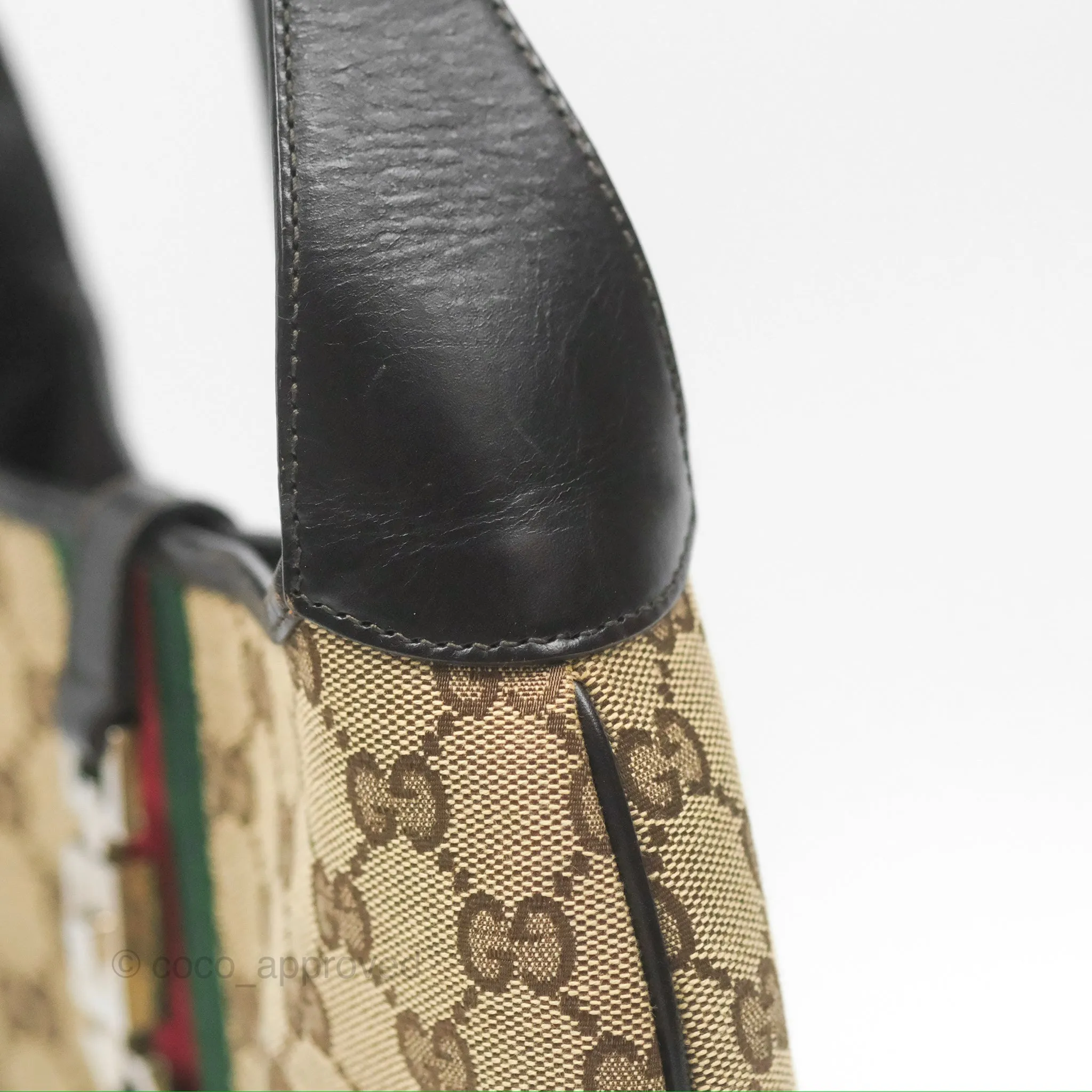 Gucci Vintage Jackie Shoulder Bag Beige/Brown GG Supreme Canvas